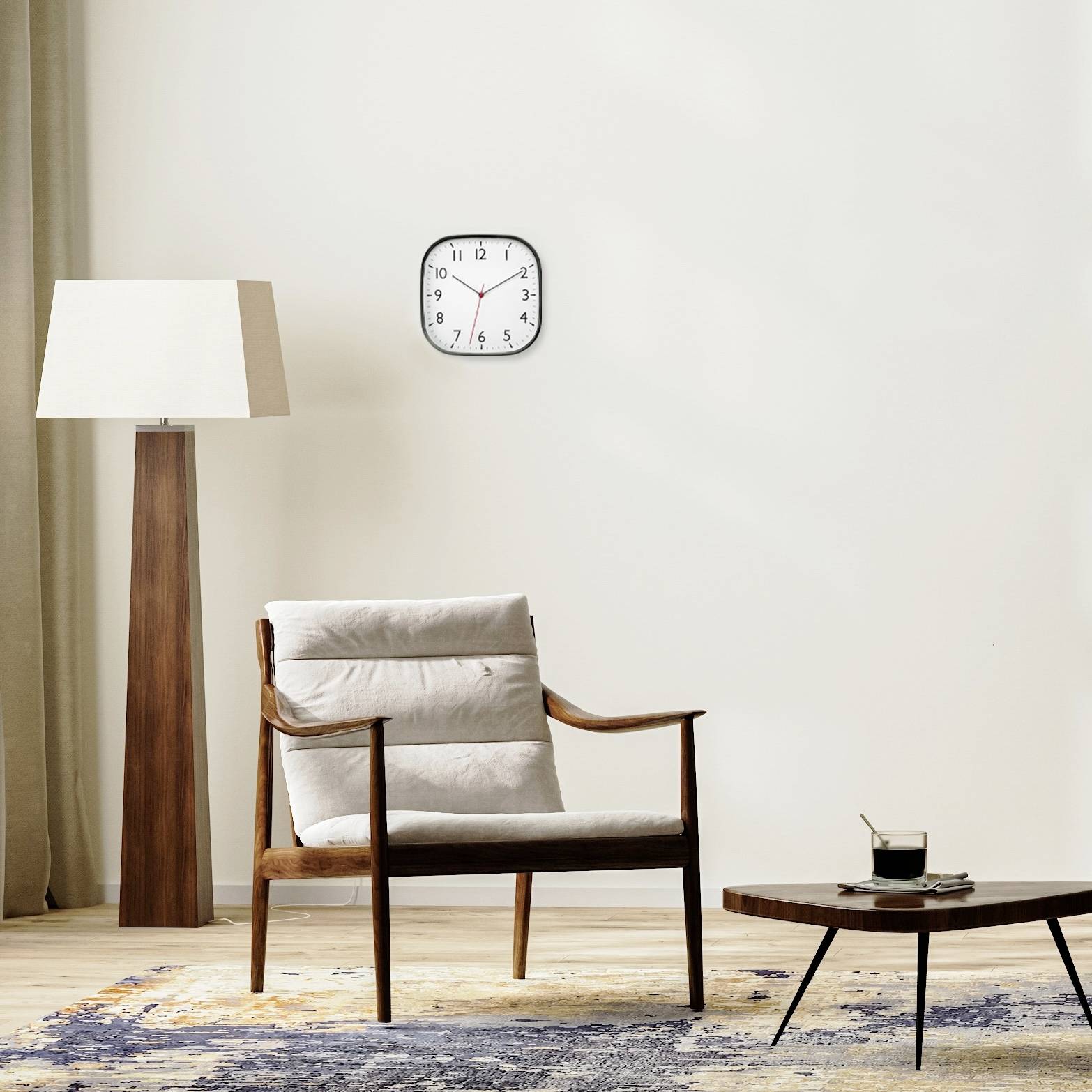 TFA Dostmann 60.3076.01 Quarz Wanduhr 279mm x 49mm x 279mm Schwarz Leisegang-Uhrwerk