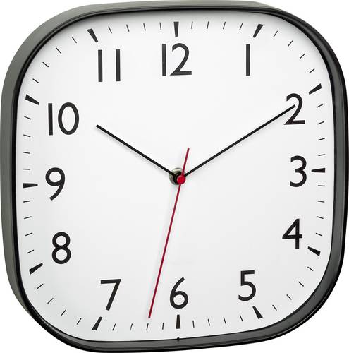 TFA Dostmann 60.3076.01 Quarz Wanduhr 27.9 mm x 4.9 mm x 27.9 mm Schwarz Leisegang-Uhrwerk