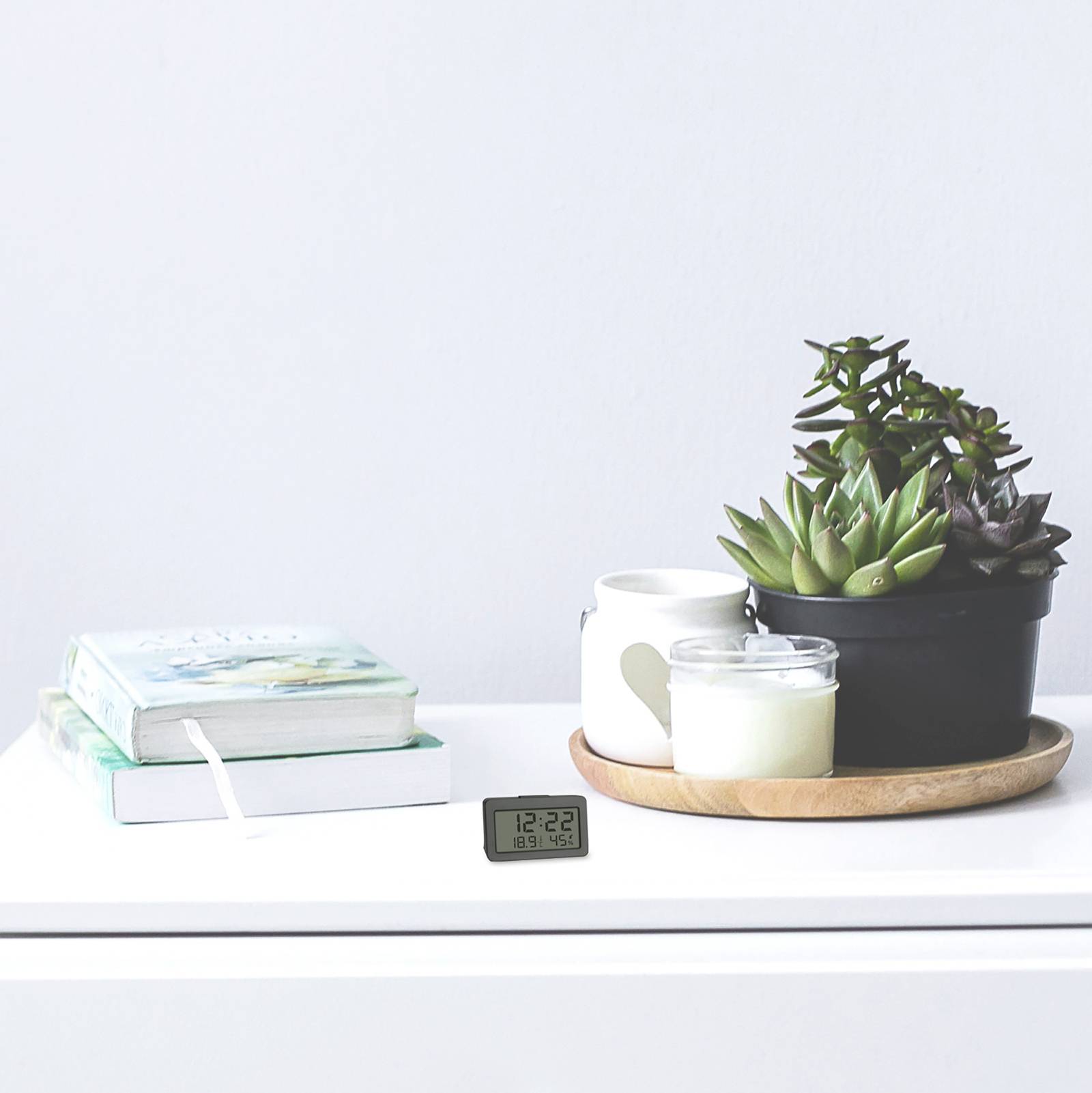 TFA Dostmann 60.2045.10 Quarz Wecker Grau Alarmzeiten 1