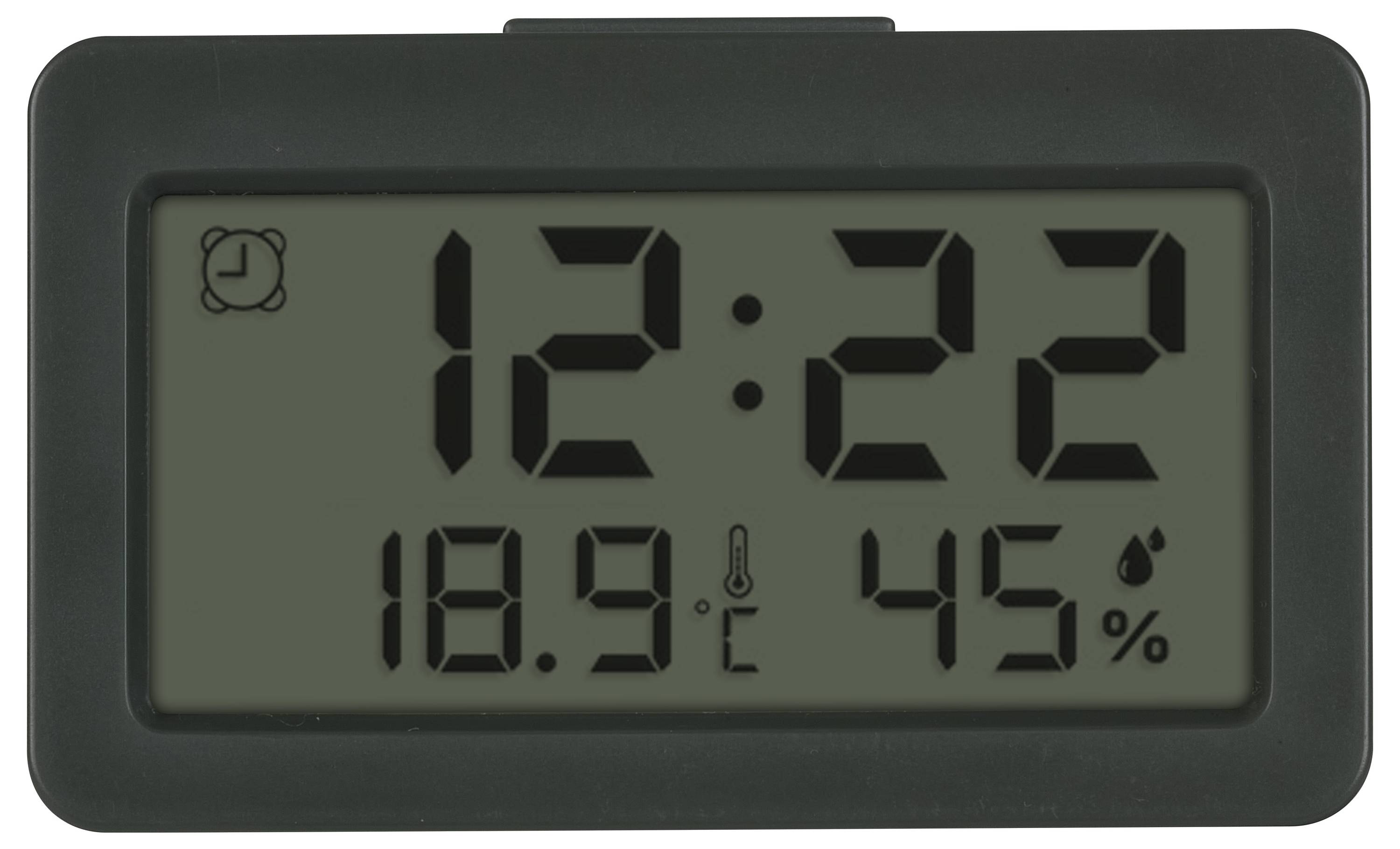 TFA Dostmann 60.2045.10 Quarz Wecker Grau Alarmzeiten 1