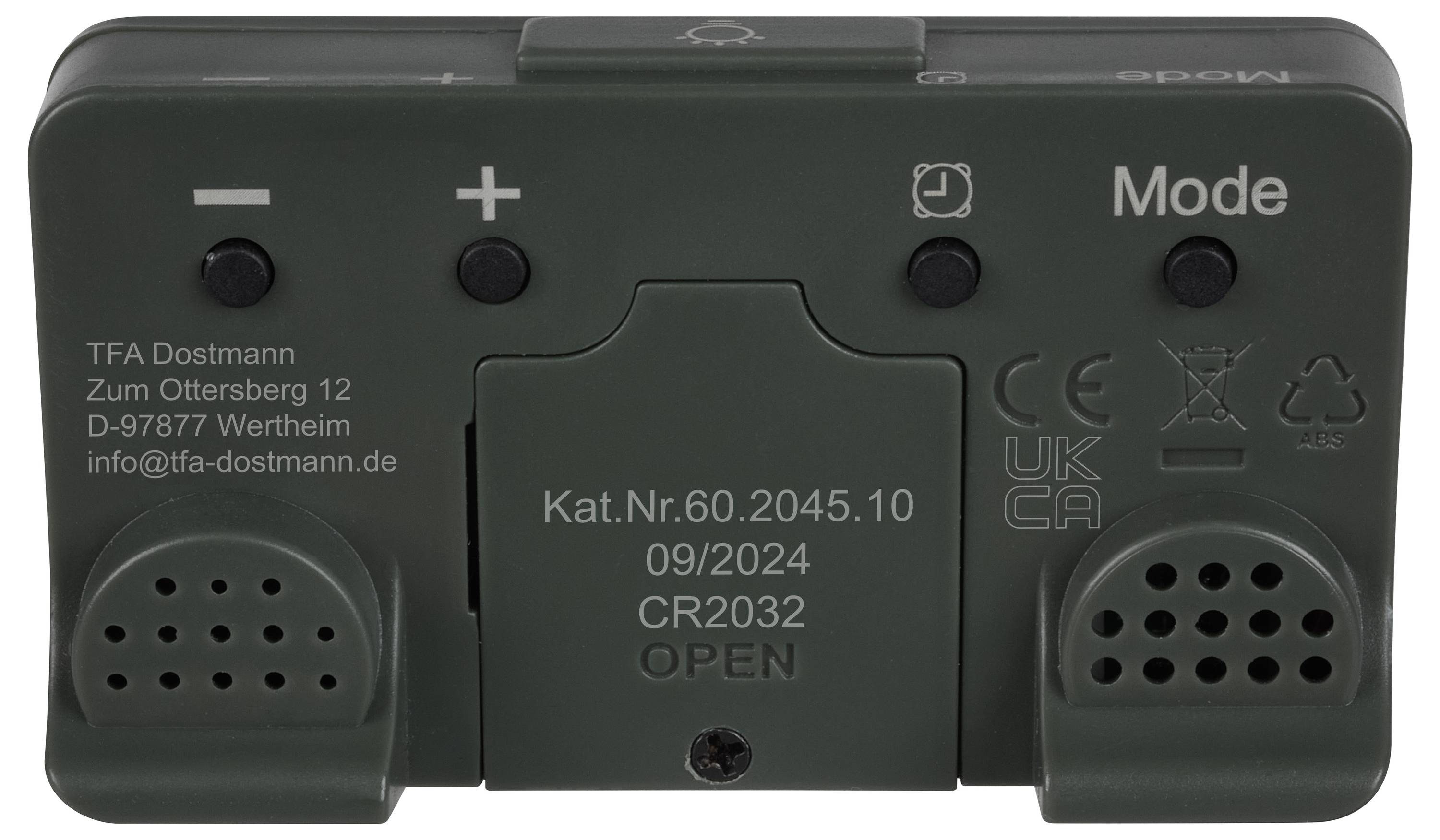 TFA Dostmann 60.2045.10 Quarz Wecker Grau Alarmzeiten 1