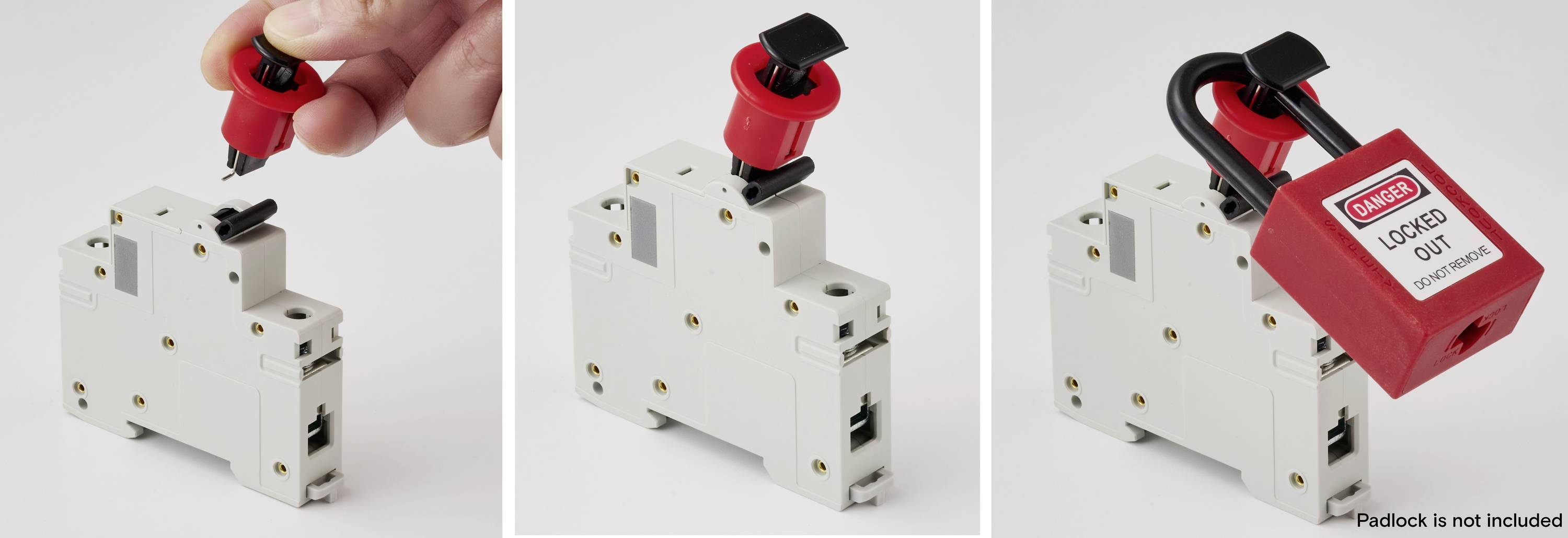 Sygonix SY-6872530 Verriegelung 24mm Rot/Schwarz Universal Verriegelung Leistungsschalter bis 12mm