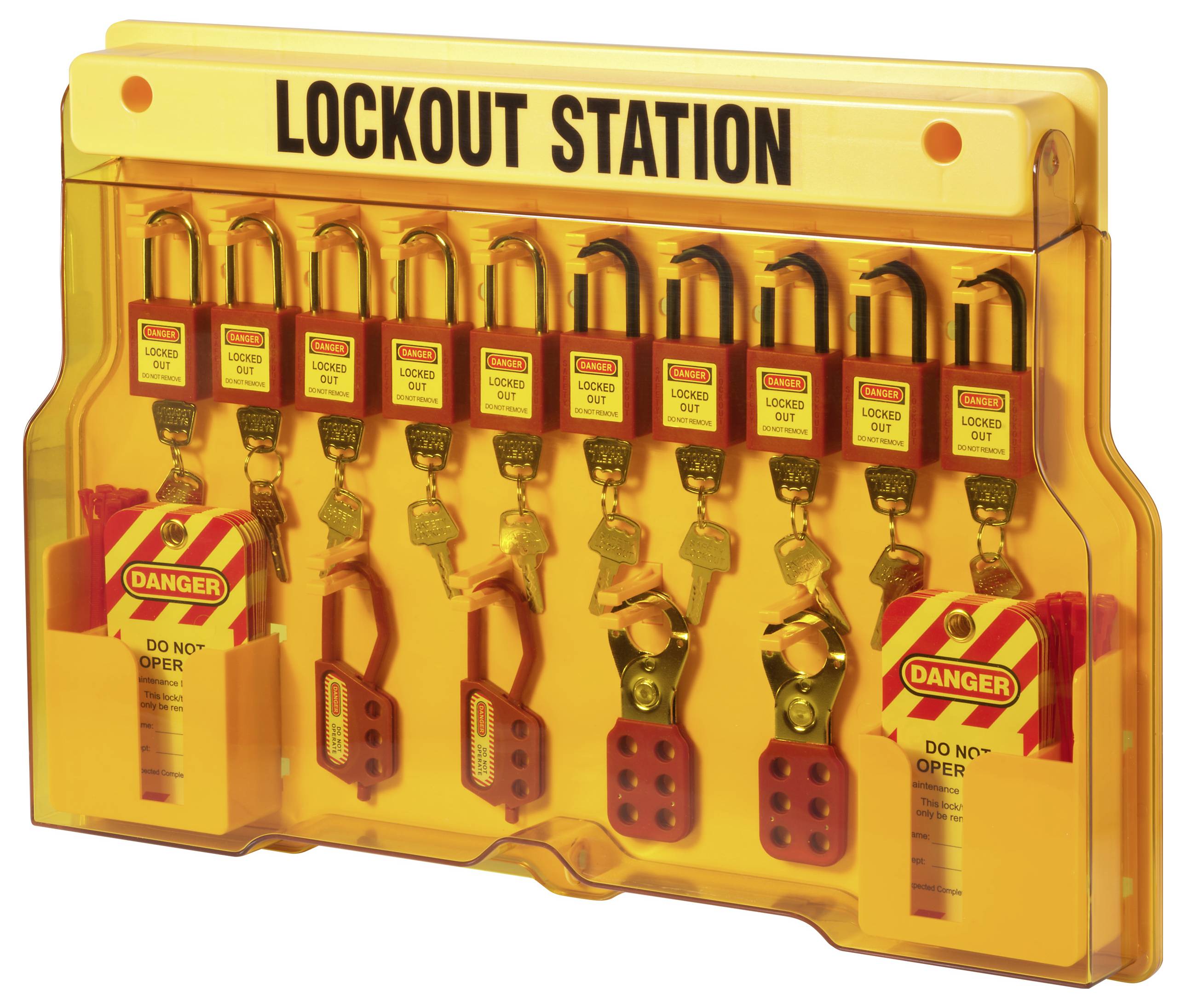 Sygonix SY-6872552 Verriegelung 562mm Gelb Lockout Station 14 Hakenstellung