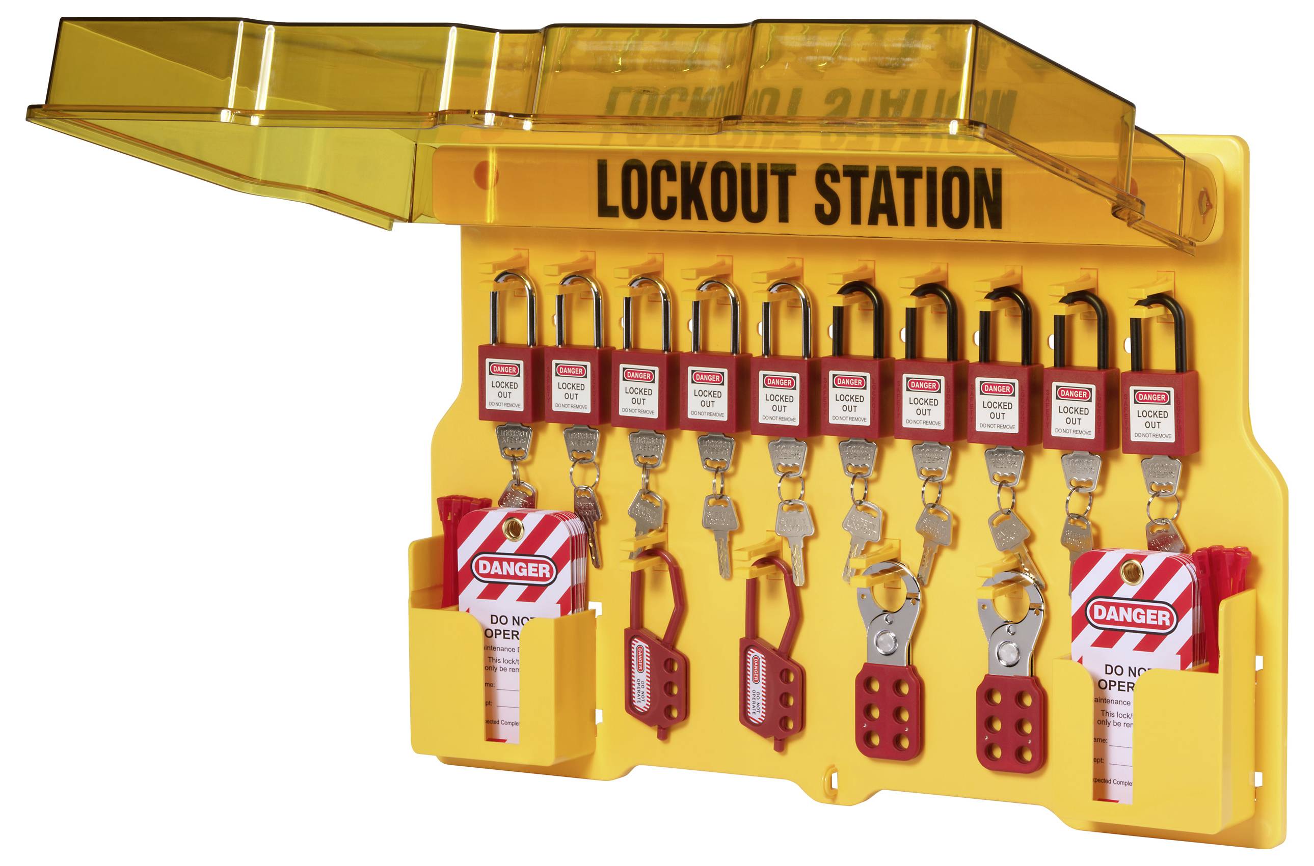 Sygonix SY-6872552 Verriegelung 562mm Gelb Lockout Station 14 Hakenstellung