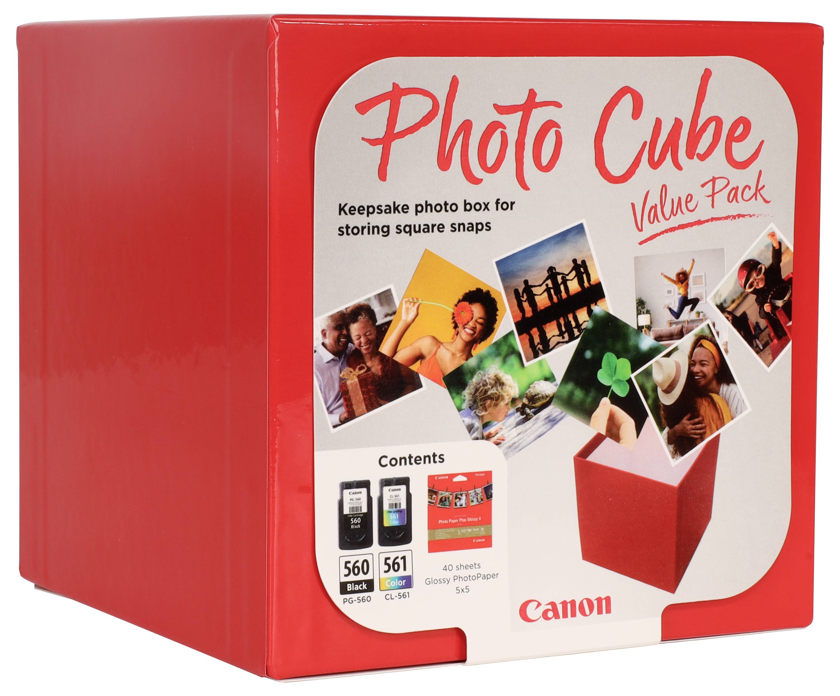 Canon Fotowürfel-Set PG-560/CL-561 Photo Cube Original Kombi-Pack Schwarz, Color 3713C007