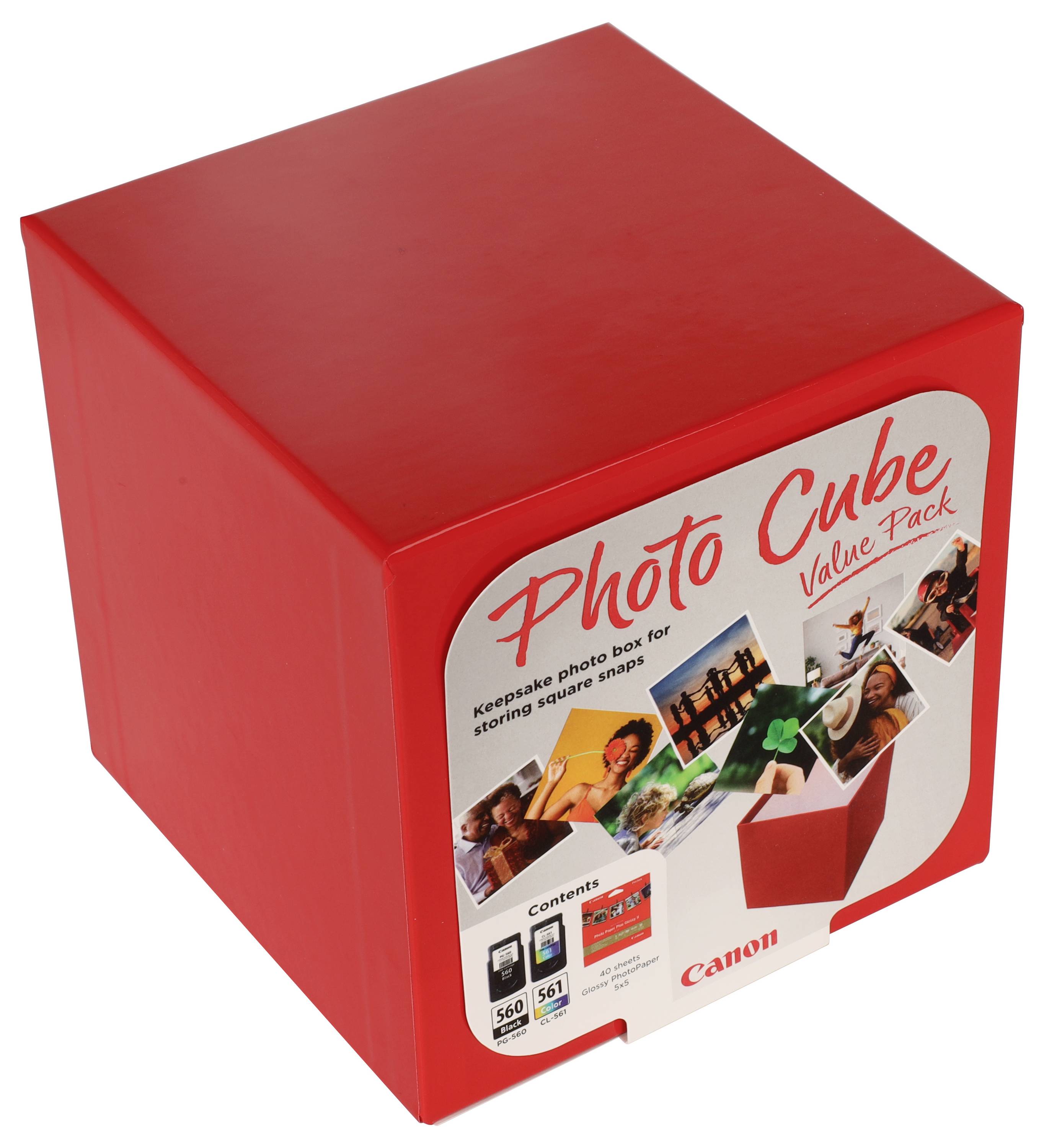 Canon Fotowürfel-Set PG-560/CL-561 Photo Cube Original Kombi-Pack Schwarz, Color 3713C007