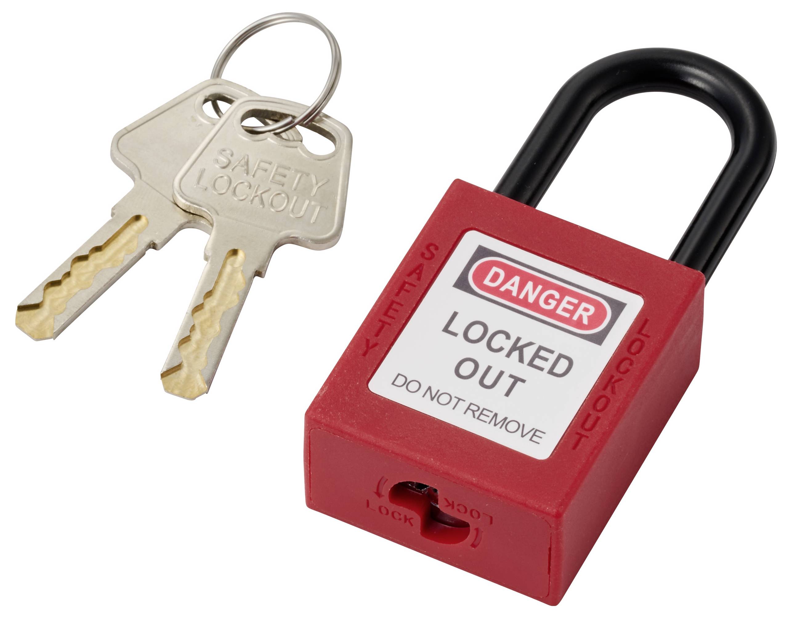 Sygonix SY-6872668 Vorhängeschloss 38mm verschieden schließend Schlüsselschloss Kunststoff