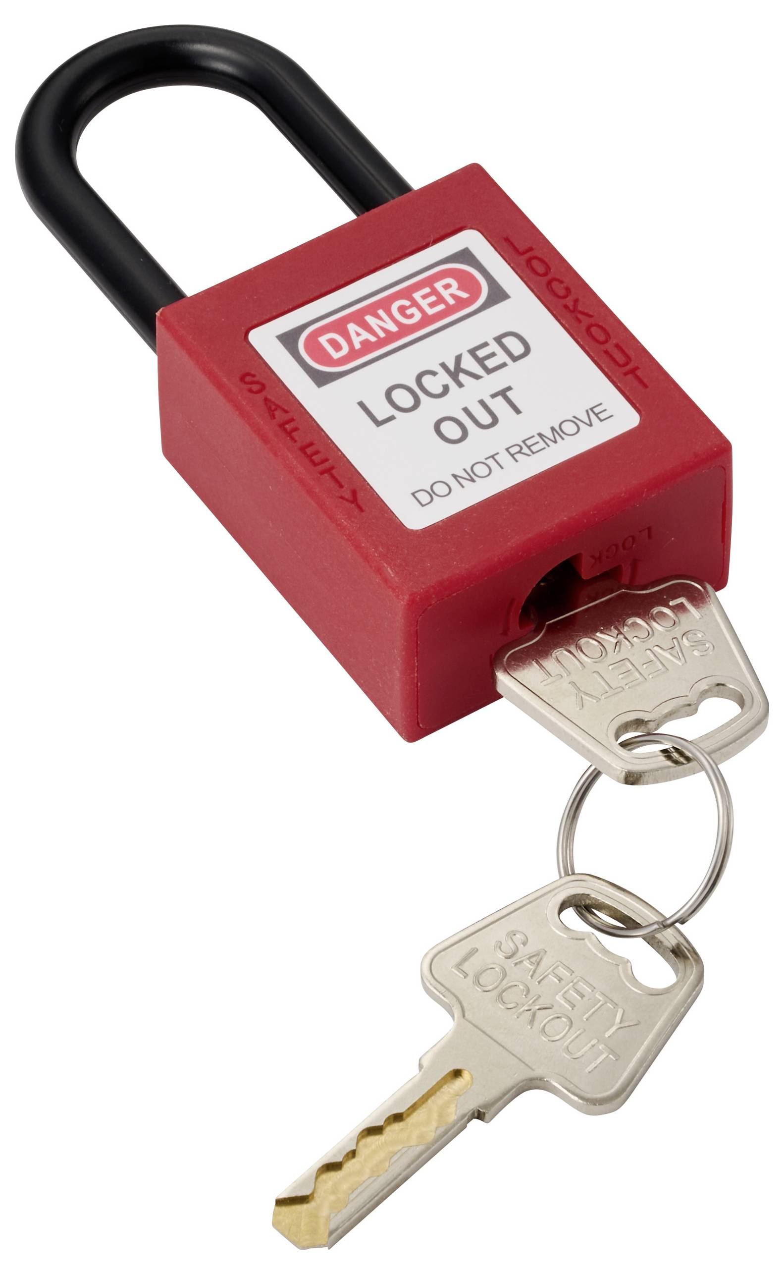 Sygonix SY-6872668 Vorhängeschloss 38mm verschieden schließend Schlüsselschloss Kunststoff