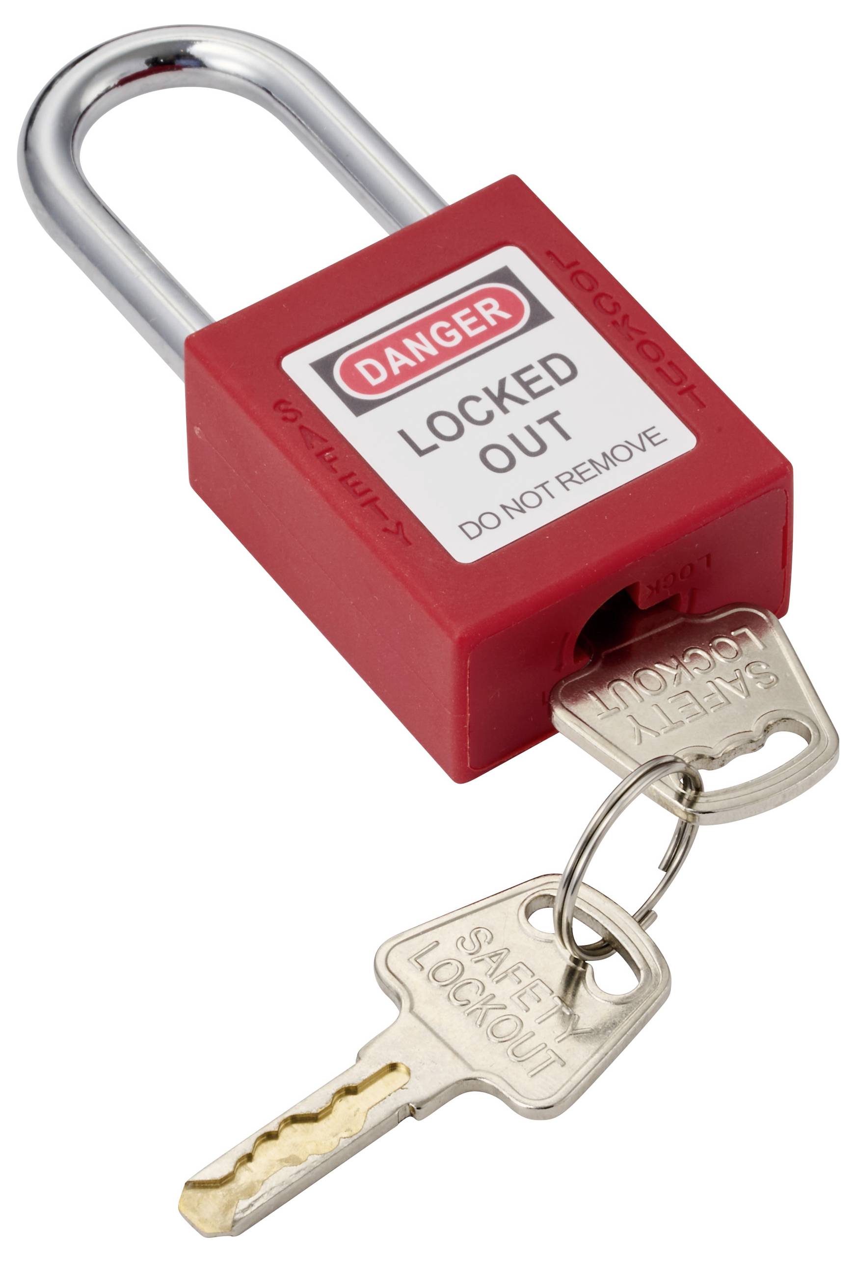 Sygonix SY-6872670 Vorhängeschloss 38mm verschieden schließend Rot Schlüsselschloss Metall