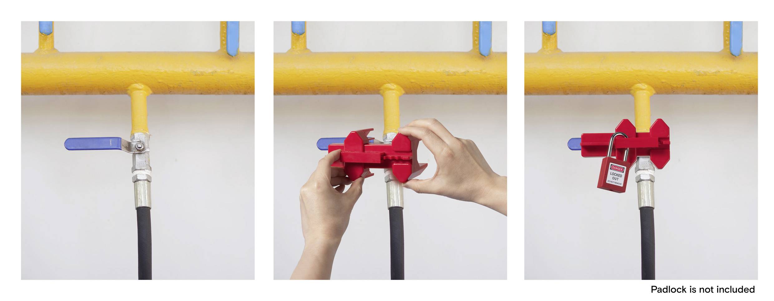 Sygonix SY-6872672 Verriegelung 78mm Rot Kugelhahn DN8-DN50