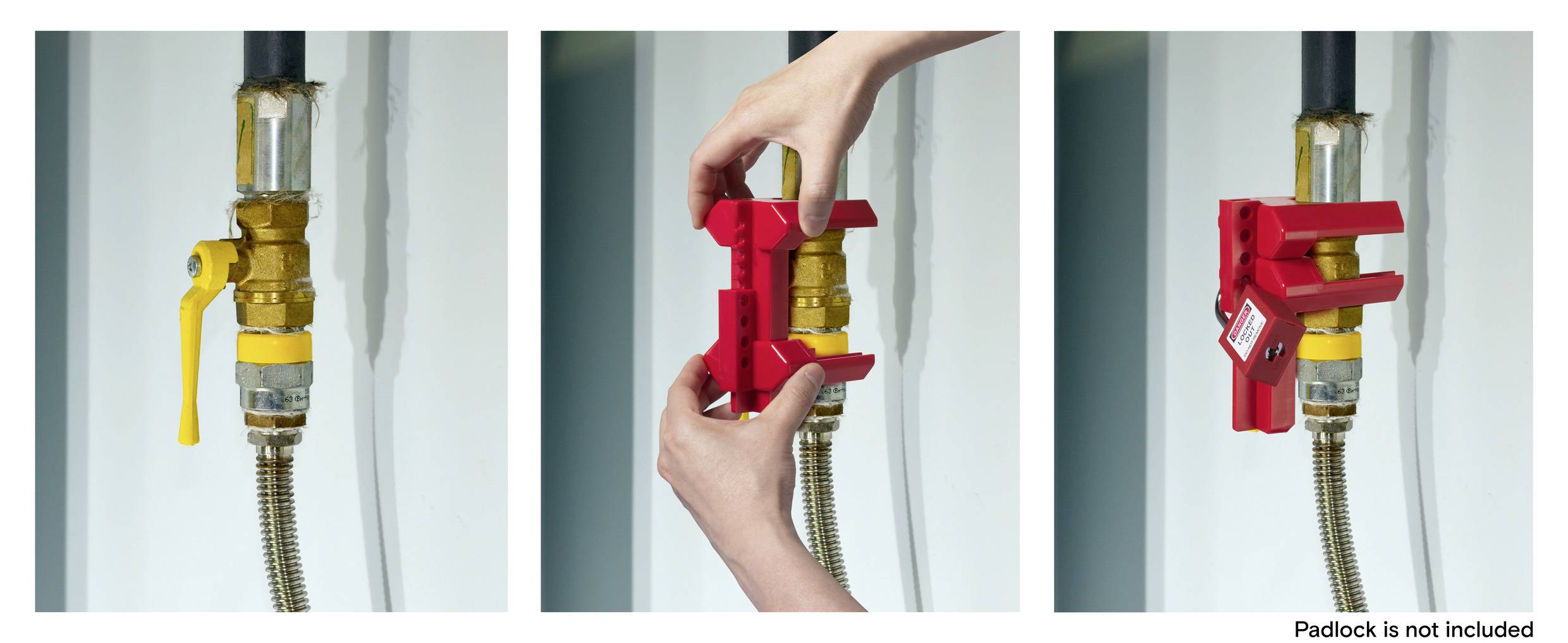 Sygonix SY-6872672 Verriegelung 78mm Rot Kugelhahn DN8-DN50