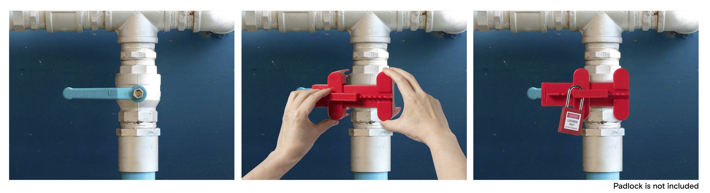 Sygonix SY-6872674 Verriegelung 98mm Rot Kugelhahn DN8-DN80