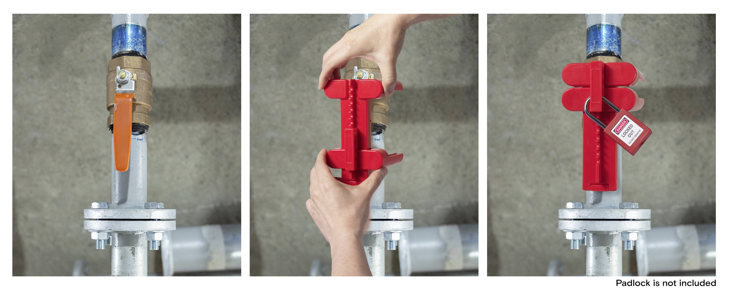 Sygonix SY-6872674 Verriegelung 98mm Rot Kugelhahn DN8-DN80