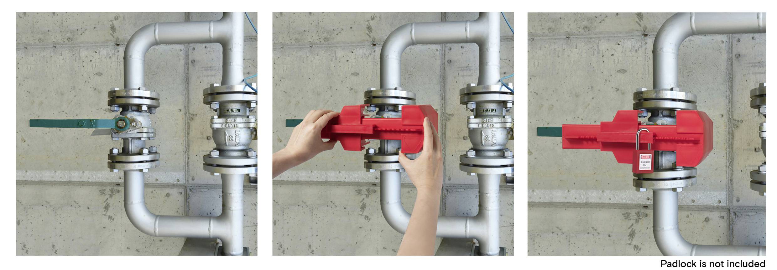 Sygonix SY-6872676 Verriegelung 110mm Rot Kugelhahn DN50-DN200