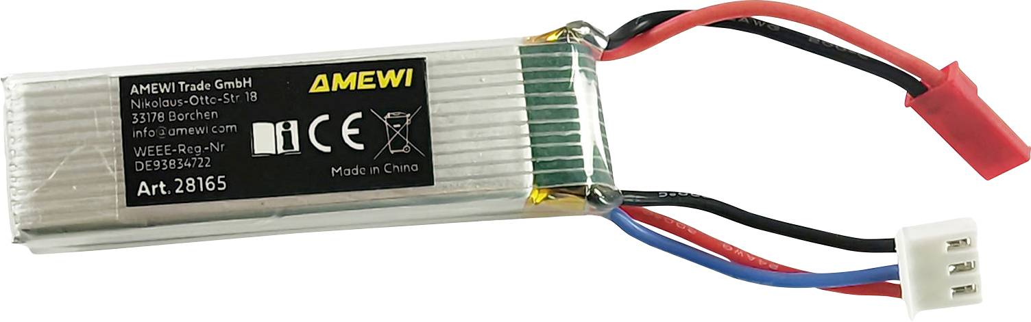 Amewi Modellbau-Akkupack (LiPo) 7.4V 600 mAh Zellen-Zahl: 2 Softcase JST