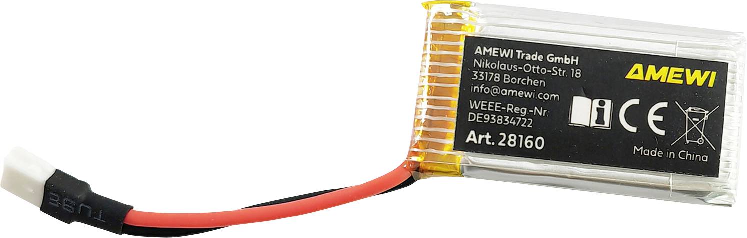 Amewi Modellbau-Akkupack (LiPo) 3.7 V 300 mAh Zellen-Zahl: 1 Softcase JST
