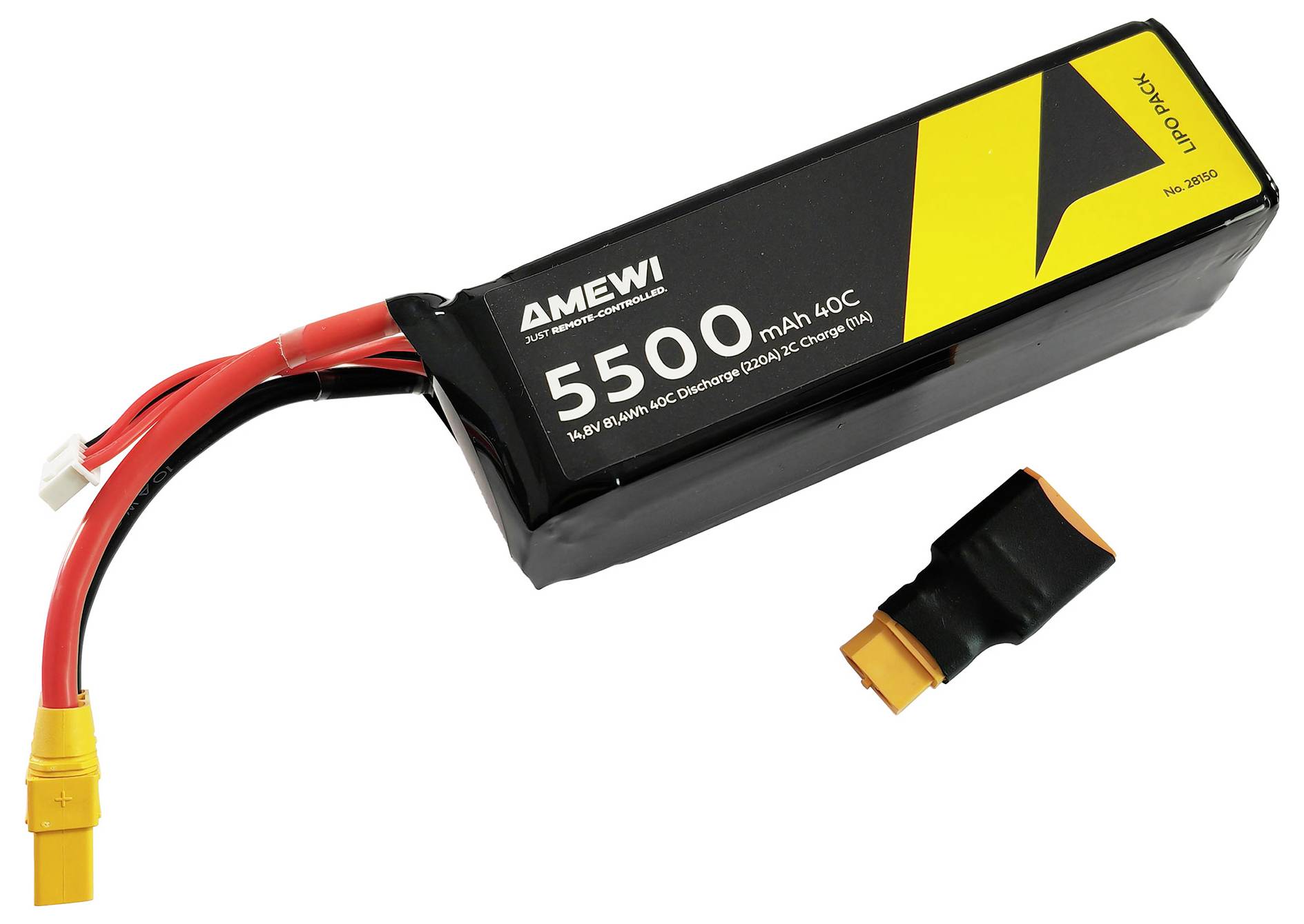 Amewi Modellbau-Akkupack (LiPo) 14.8V 5500 mAh Zellen-Zahl: 4 Softcase XT90