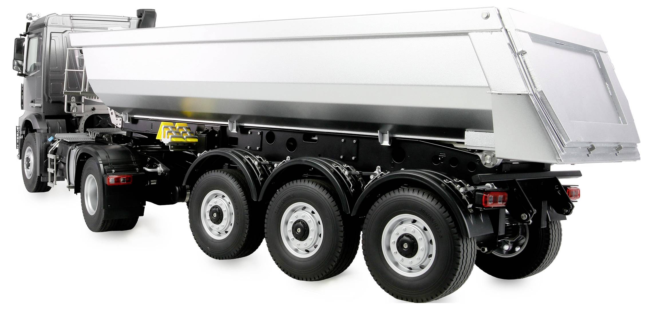 Amewi 22696 Mercedes-Benz Arocs Sattelzug mit Kippauflieger 4x4 1:14 RTR anthrazit 1:14 Elektro RC Einsteiger Modellauto RtR mit
