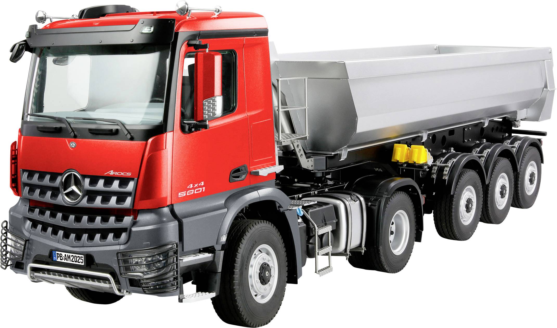 Amewi 22695 Mercedes-Benz Arocs Sattelzug mit Kippauflieger 1:14 Elektro RC Einsteiger Funktionsmodell RtR mit Lichteffekt, mit