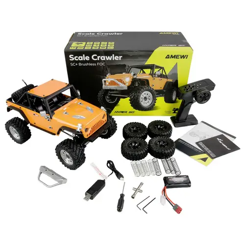 Amewi Hyper Go SC+ Scale Crawler FOC Brushless 1:12 RC Einsteiger Modellauto Elektro Crawler Allradantrieb (4WD) RtR 2,4GHz mit Amewi Hyper Go SC+ Scale Crawler FOC Brushless 1:12 RC Einsteiger Modellauto Elektro Crawler Allradantrieb (4WD) RtR 2,4GHz mit