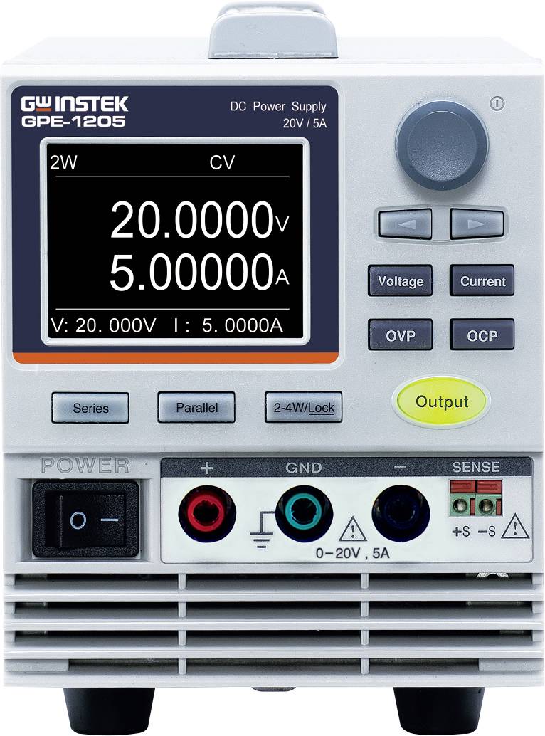 GW Instek GPE-1205 100W Einkanal Linear DC-Netzteil Labornetzgerät, einstellbar 20V (max.) 5A (max.) 100W Remote, RS-232