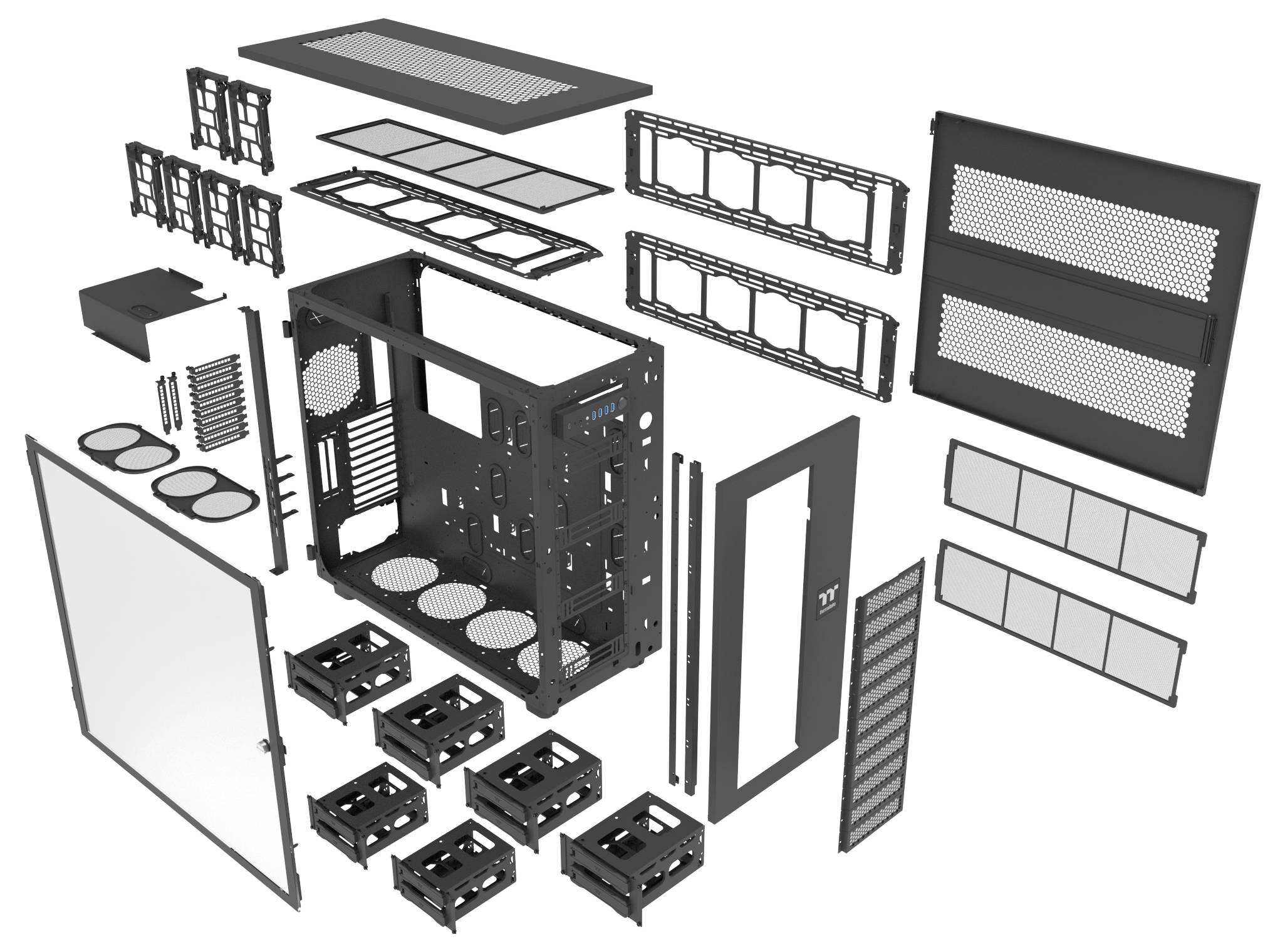 Thermaltake AX700 Black Full Tower Gaming-Gehäuse Schwarz