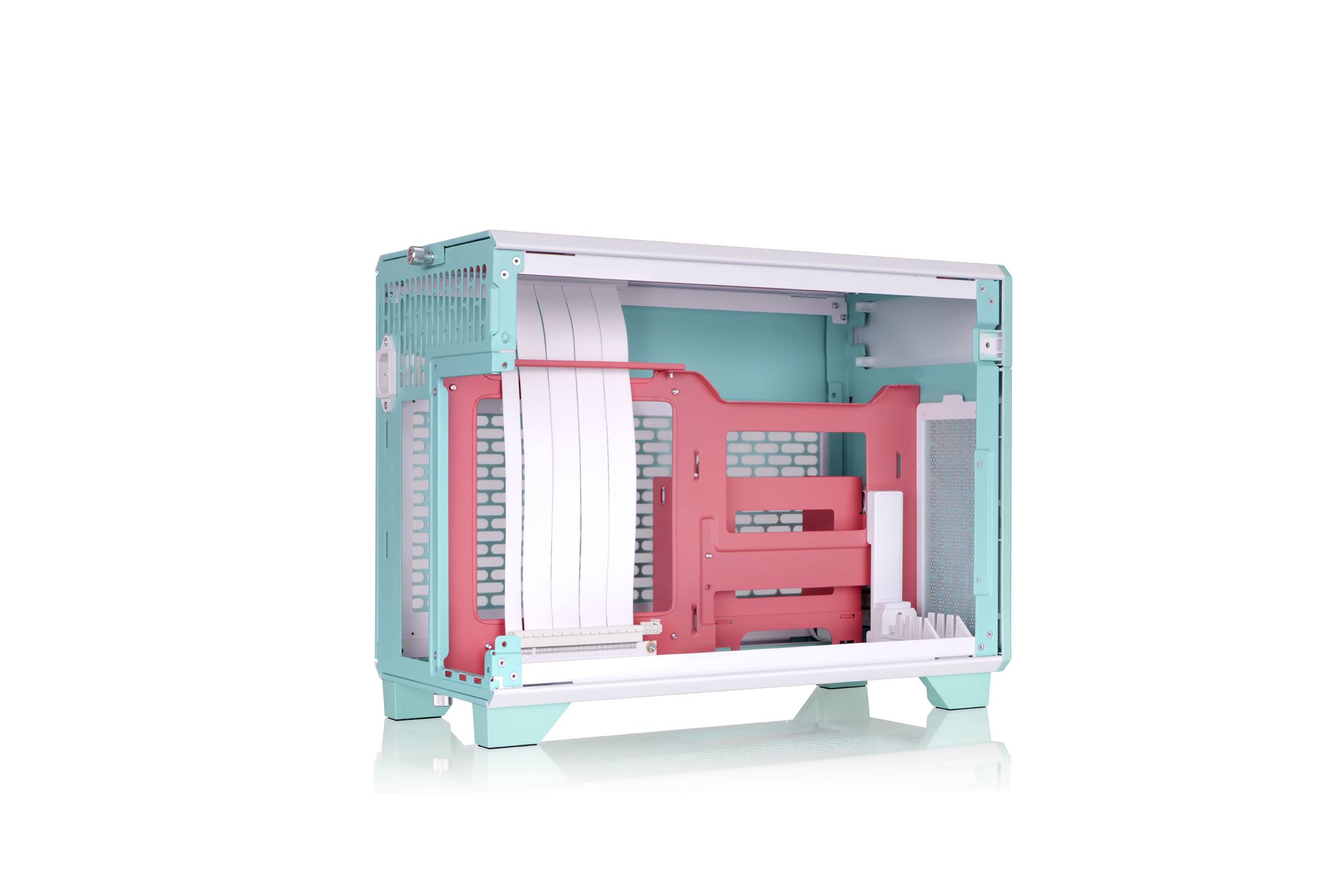 Thermaltake TR100 Mint Strawberry Mini-Tower Gaming-Gehäuse Minze, Erdbeere