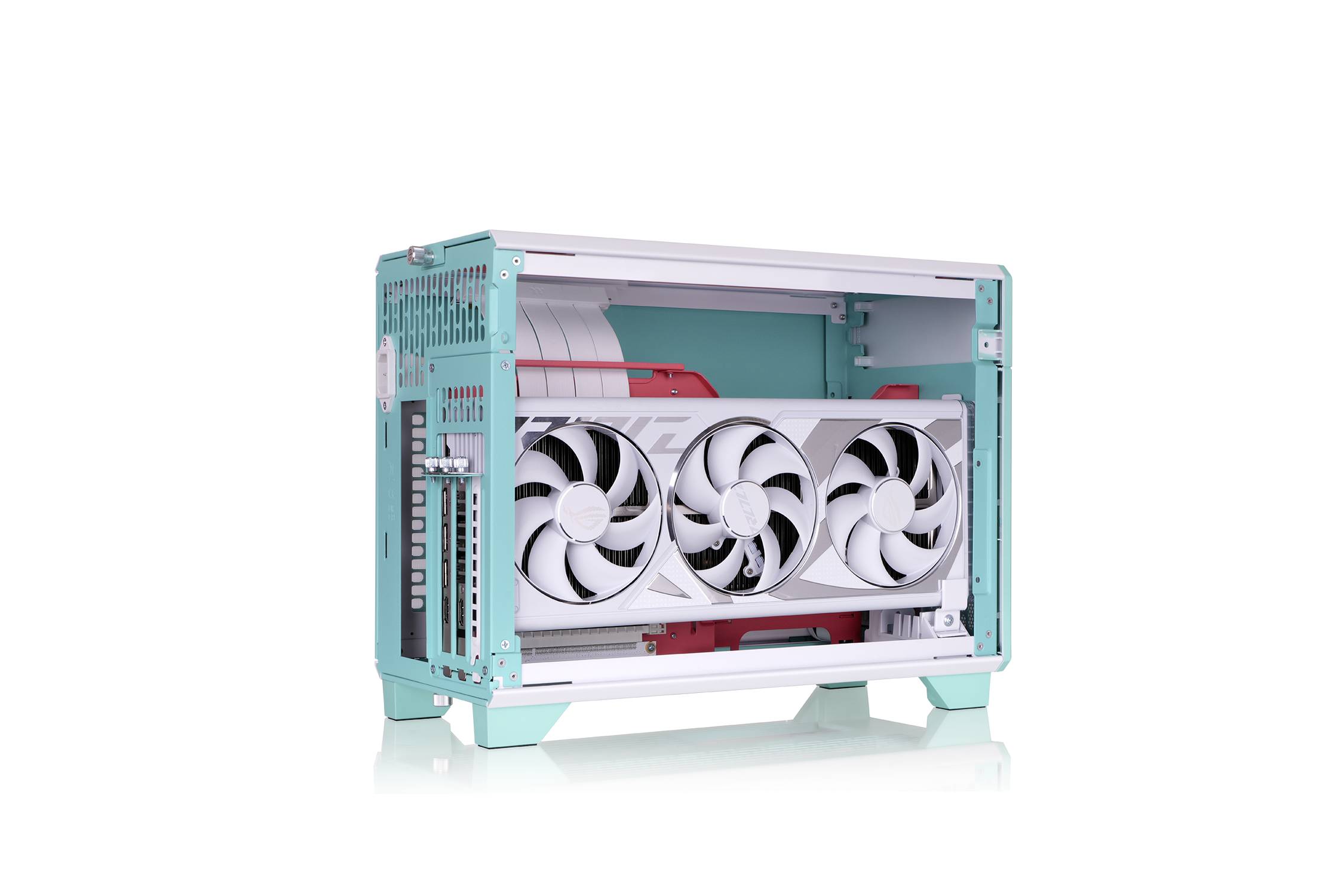 Thermaltake TR100 Mint Strawberry Mini-Tower Gaming-Gehäuse Minze, Erdbeere