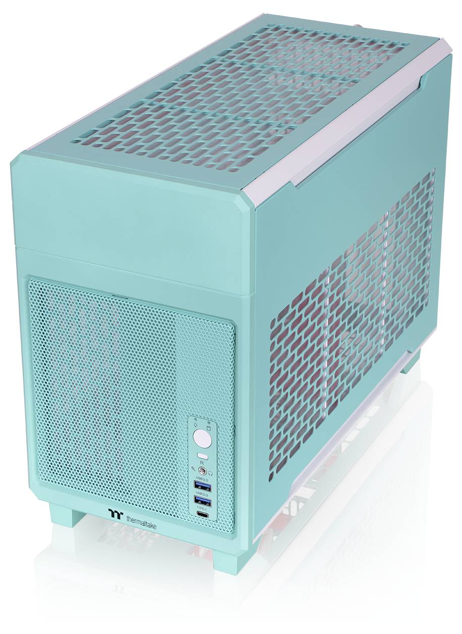 Thermaltake TR100 Mint Strawberry Mini-Tower Gaming-Gehäuse Minze, Erdbeere