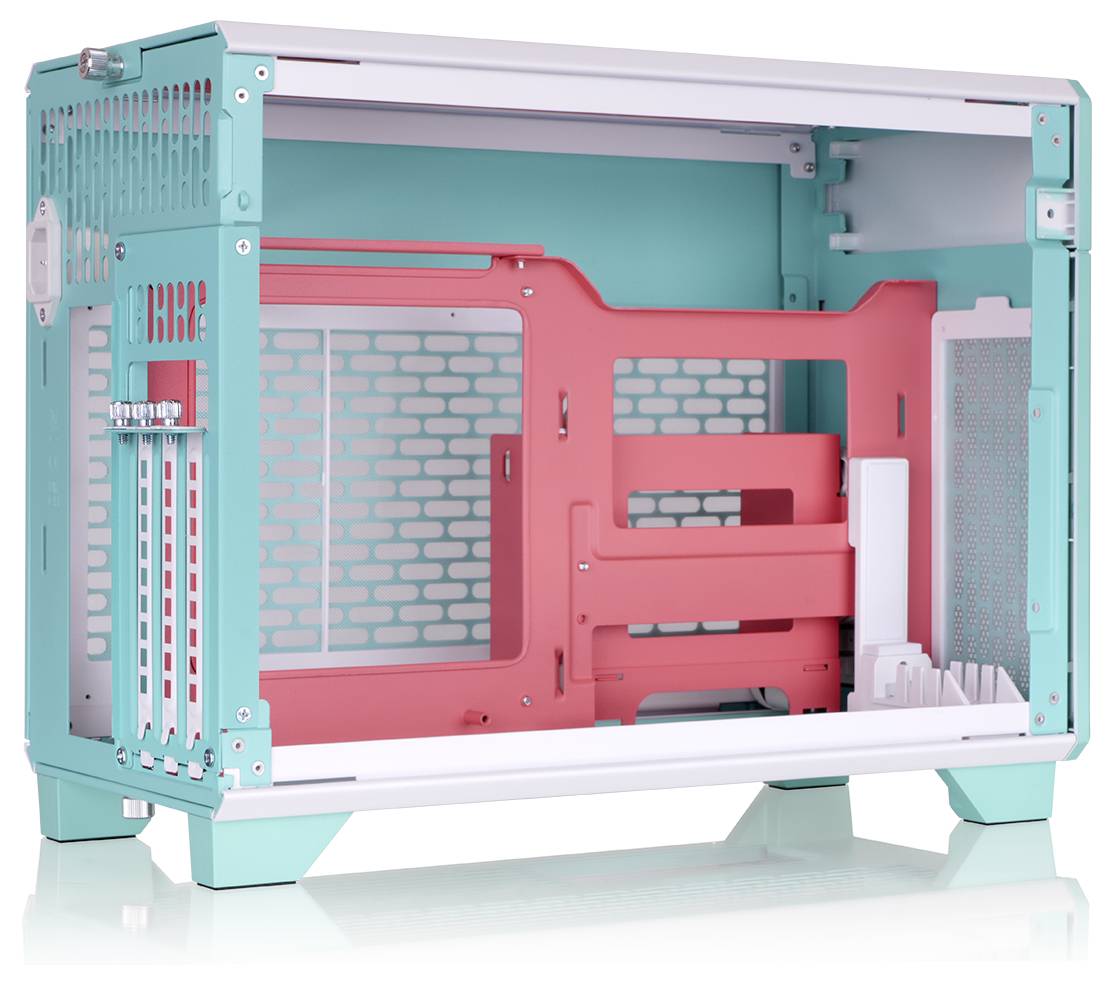 Thermaltake TR100 Mint Strawberry Mini-Tower Gaming-Gehäuse Minze, Erdbeere