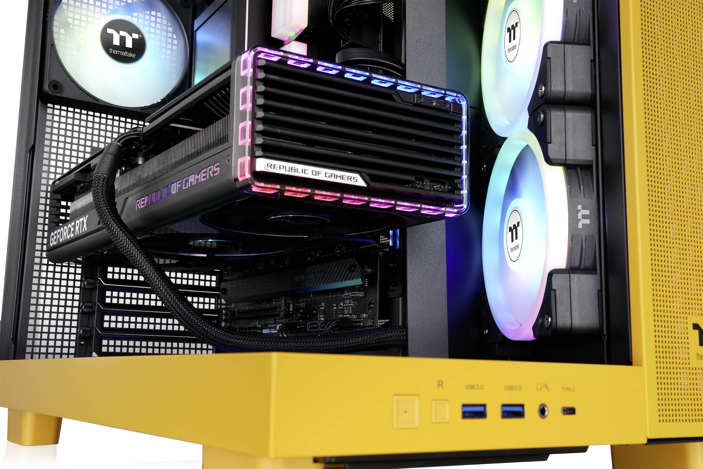 Thermaltake View 380 XL TG ARGB Bumblebee Midi-Tower PC-Gehäuse Gelb