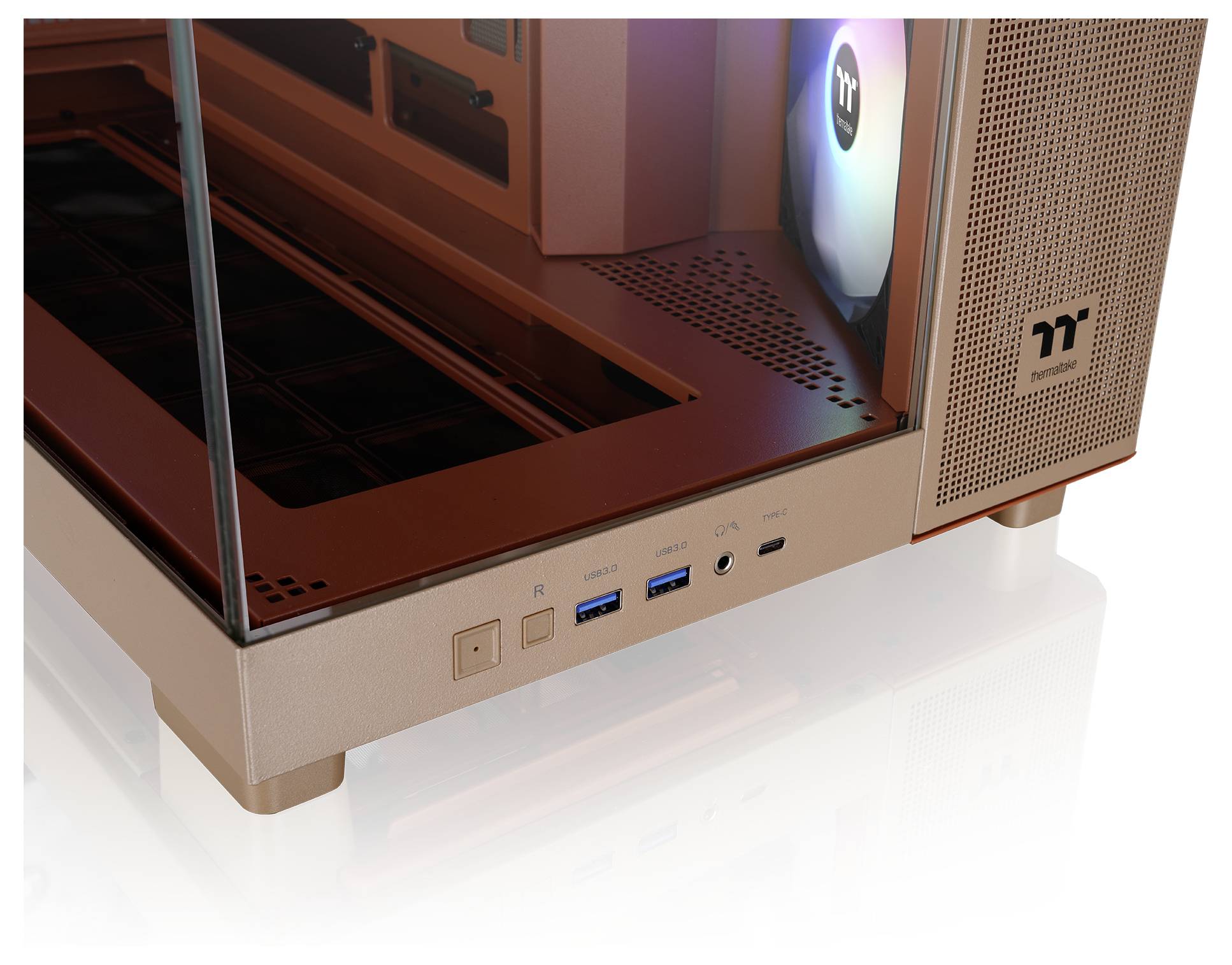 Thermaltake View 380 XL TG ARGB Gravel Sand Midi-Tower PC-Gehäuse Sand-Braun