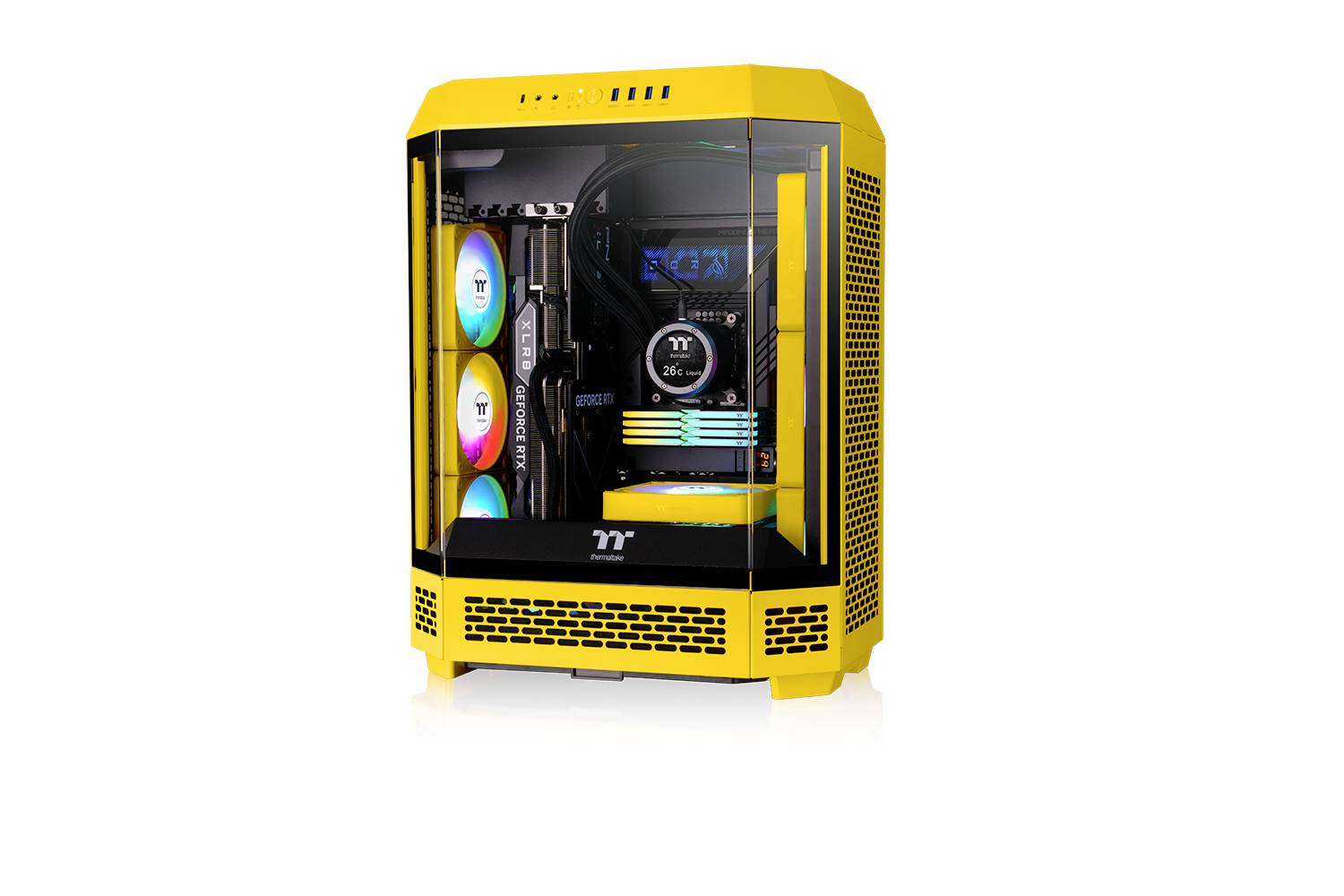 Thermaltake CT120 EX Reverse ARGB Sync PC Cooling Fan Bumblebee 3 Pack PC-Gehäuse-Lüfter Gelb (B x H x T) 120 x 120 x 25mm