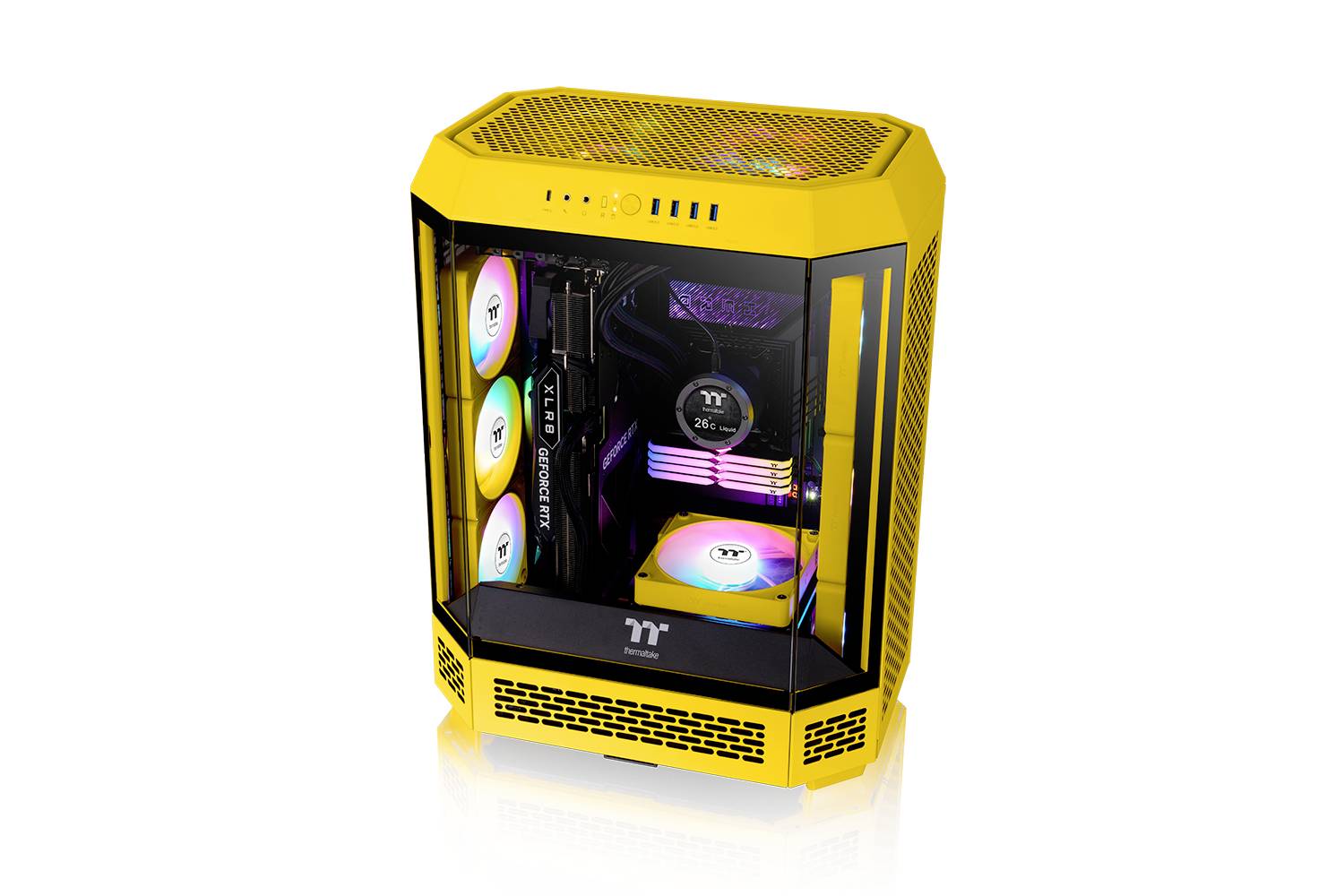 Thermaltake CT120 EX Reverse ARGB Sync PC Cooling Fan Bumblebee 3 Pack PC-Gehäuse-Lüfter Gelb (B x H x T) 120 x 120 x 25mm