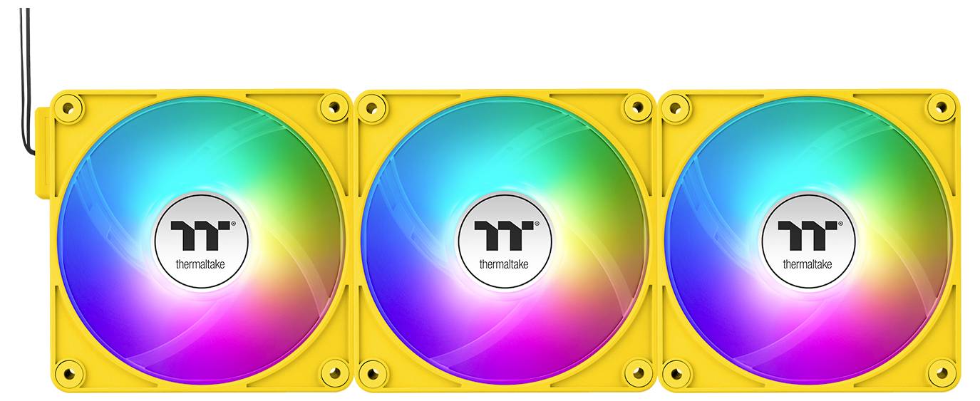 Thermaltake CT120 EX Reverse ARGB Sync PC Cooling Fan Bumblebee 3 Pack PC-Gehäuse-Lüfter Gelb (B x H x T) 120 x 120 x 25mm