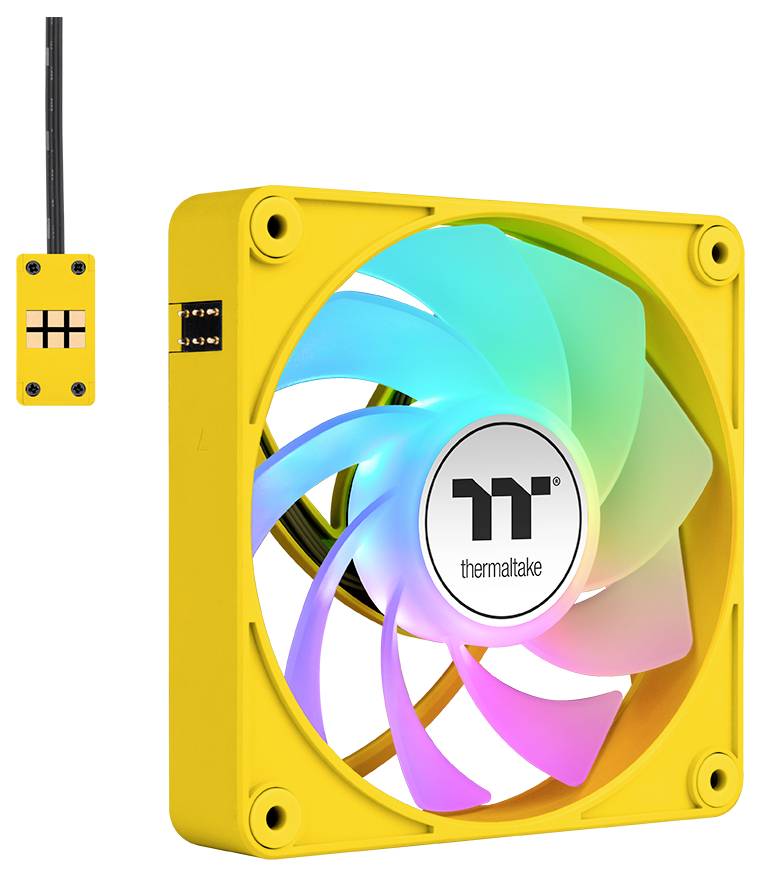 Thermaltake CT120 EX Reverse ARGB Sync PC Cooling Fan Bumblebee 3 Pack PC-Gehäuse-Lüfter Gelb (B x H x T) 120 x 120 x 25mm