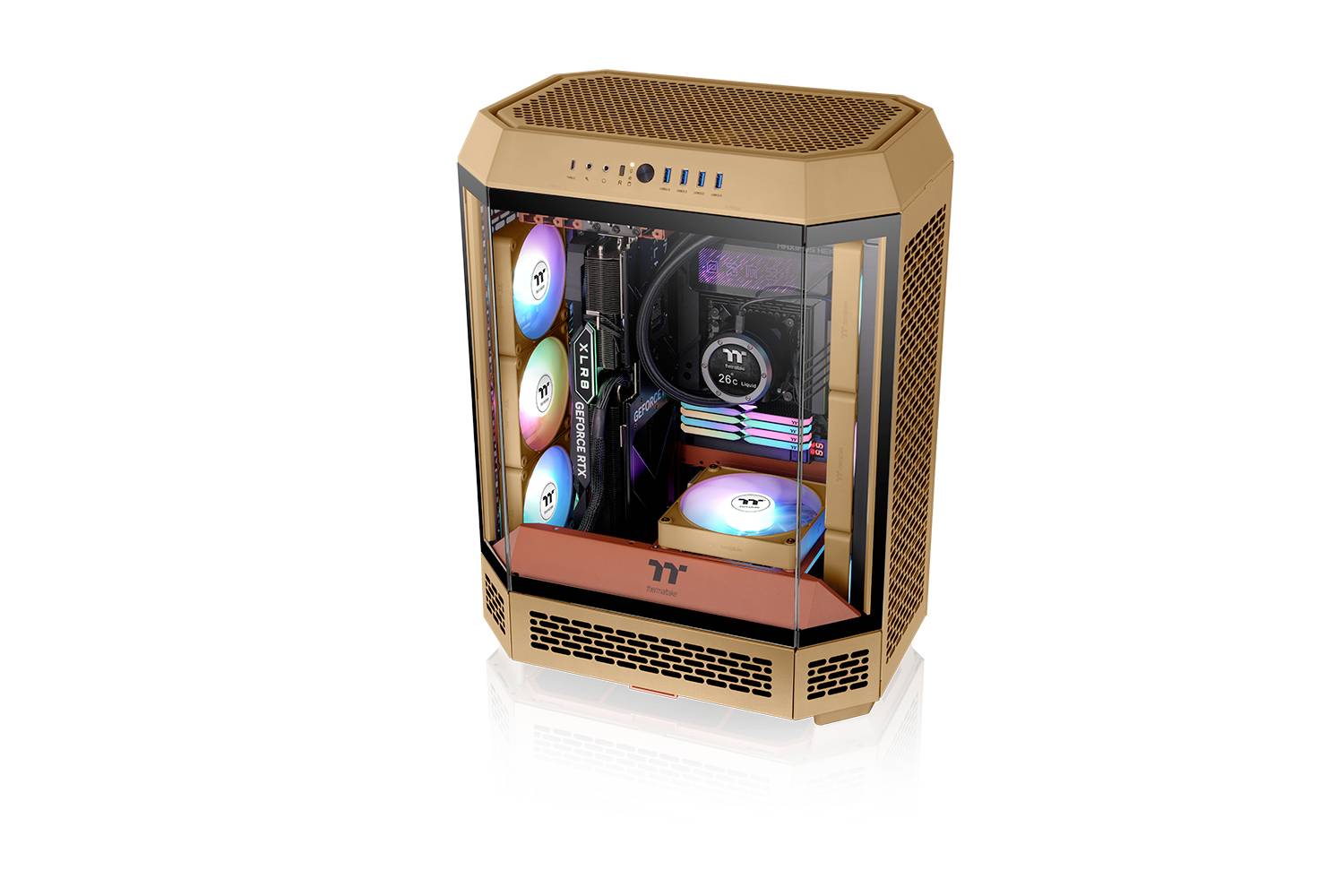 Thermaltake CT120 EX Reverse ARGB Sync PC Cooling Fan Gravel Sand 3 Pack PC-Gehäuse-Lüfter Sand (B x H x T) 120 x 120 x 25mm