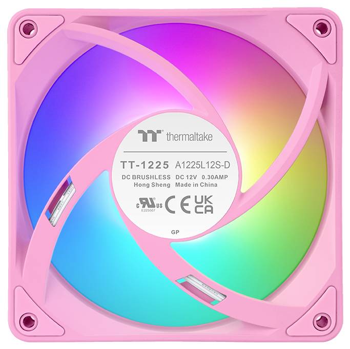 Thermaltake CT120 EX Reverse ARGB Sync PC Cooling Fan Pink 3 Pack PC-Gehäuse-Lüfter Pink (B x H x T) 120 x 120 x 25mm