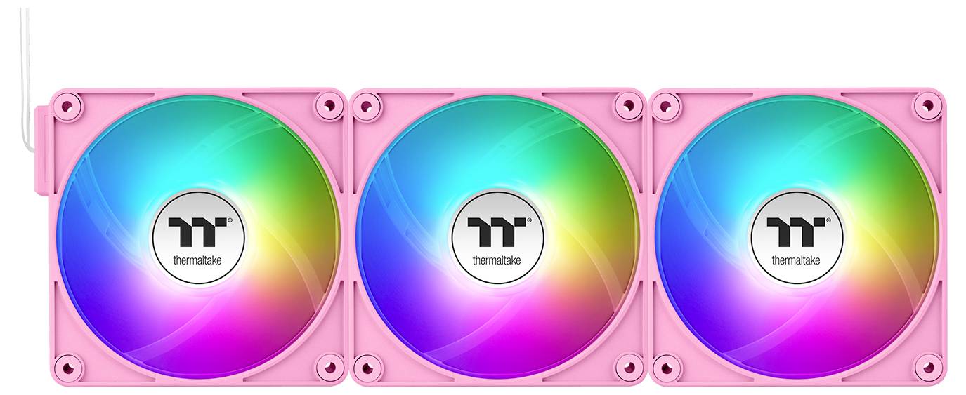 Thermaltake CT120 EX Reverse ARGB Sync PC Cooling Fan Pink 3 Pack PC-Gehäuse-Lüfter Pink (B x H x T) 120 x 120 x 25mm