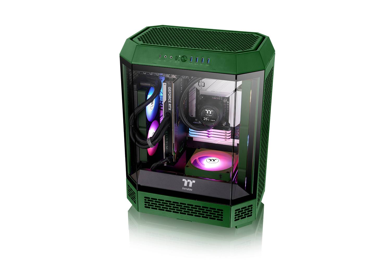 Thermaltake CT120 EX Reverse ARGB Sync PC Cooling Fan Racing Green 3 Pack PC-Gehäuse-Lüfter Grün (B x H x T) 120 x 120 x 25mm