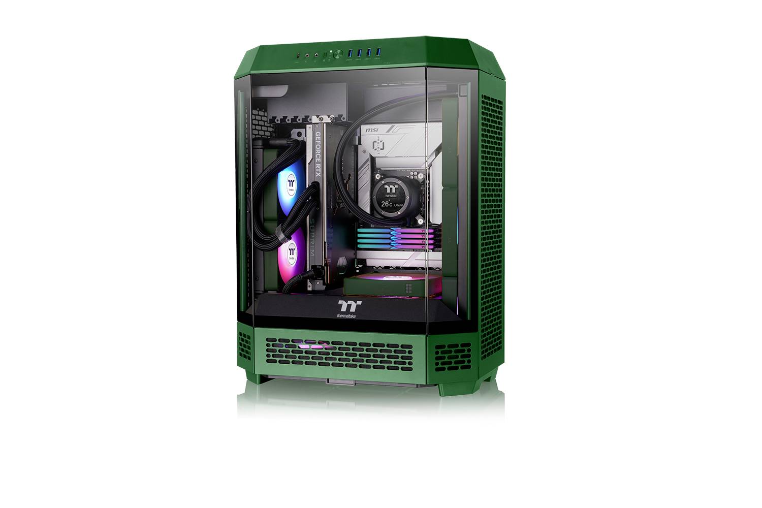 Thermaltake CT140 EX Reverse ARGB Sync PC Cooling Fan Racing Green 3 Pack PC-Gehäuse-Lüfter Grün (B x H x T) 120 x 120 x 25mm
