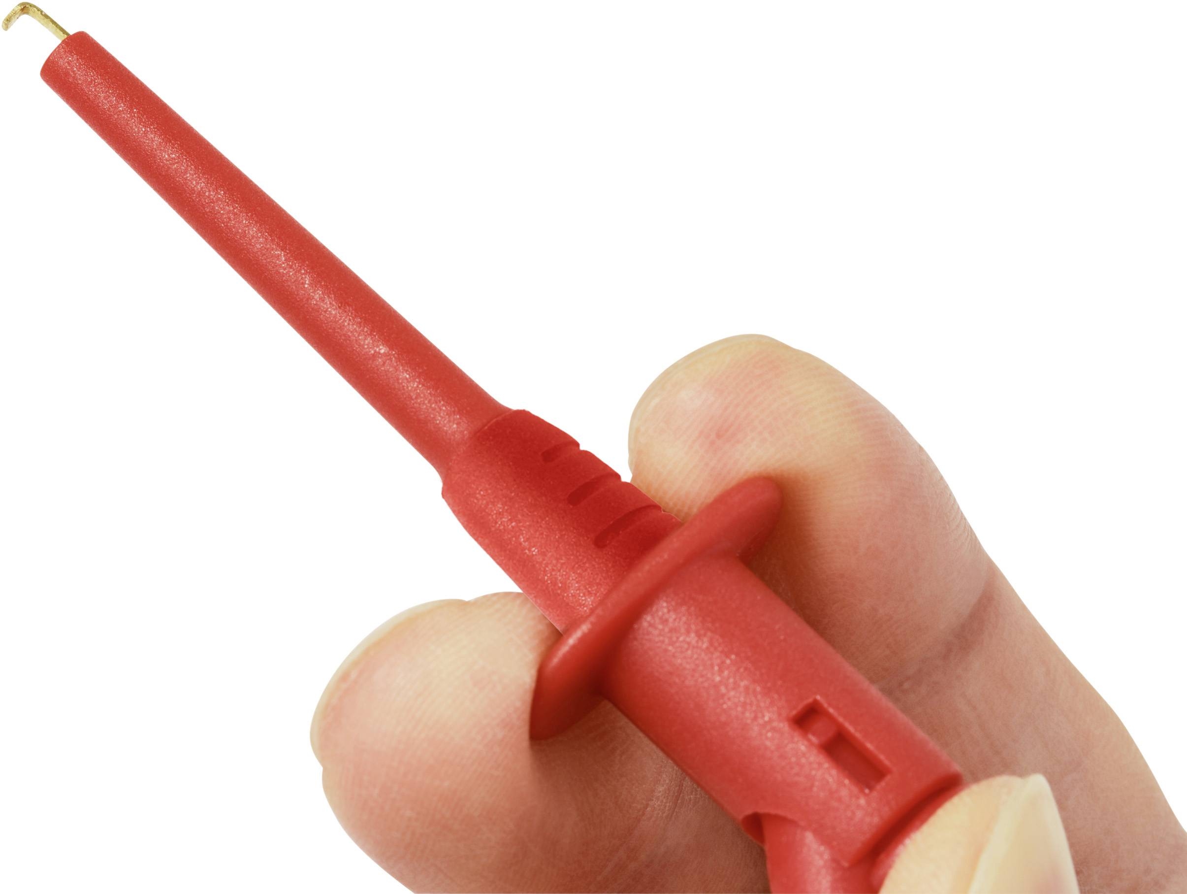 VOLTCRAFT MSL-528 Messleitung 1.2m mit Miniatur Abgreifhaken CAT II 300V 1 Paar