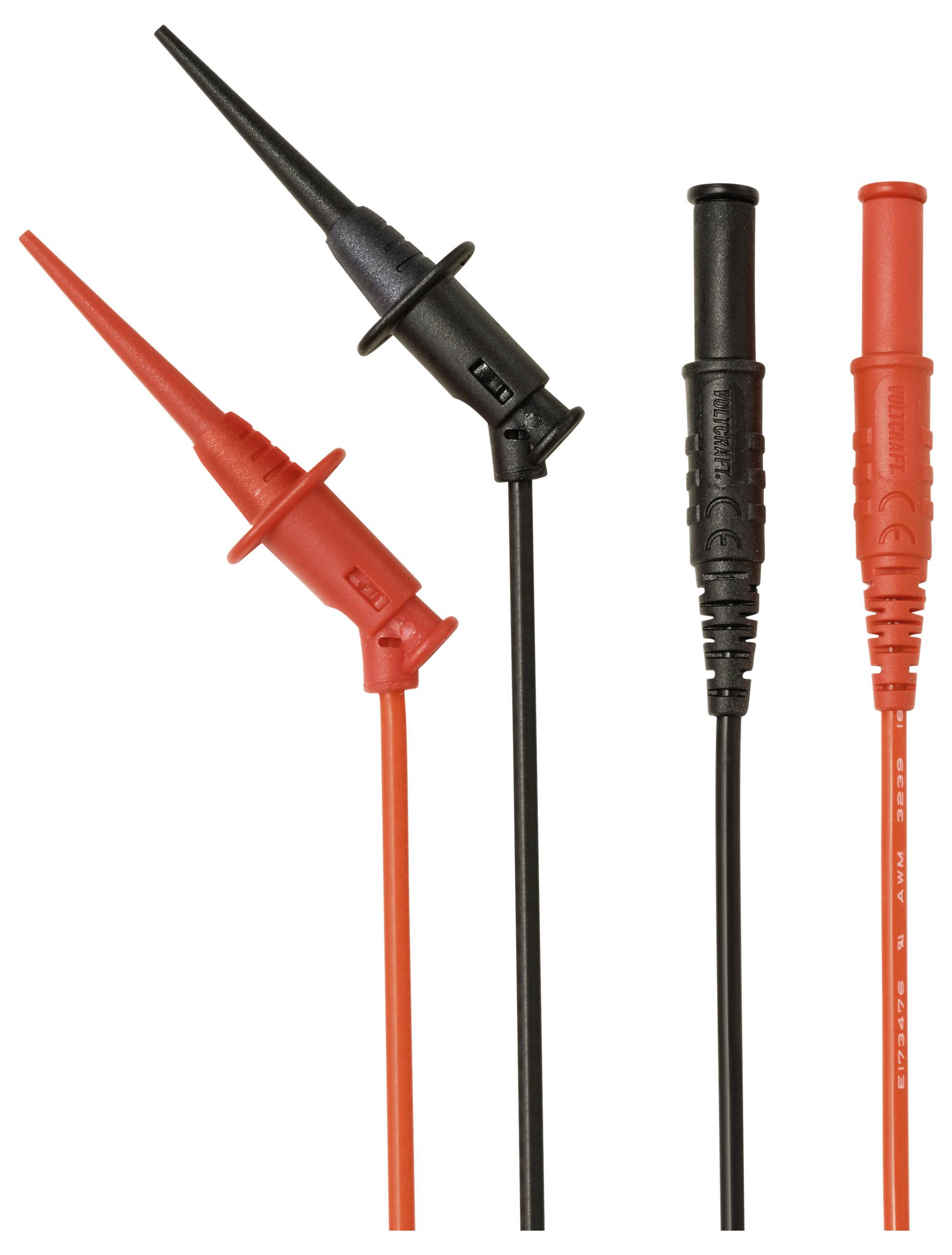 VOLTCRAFT MSL-525 Messleitung 1.2 m mit Miniatur Abgreifklemmen CAT II 300 V 1 Paar