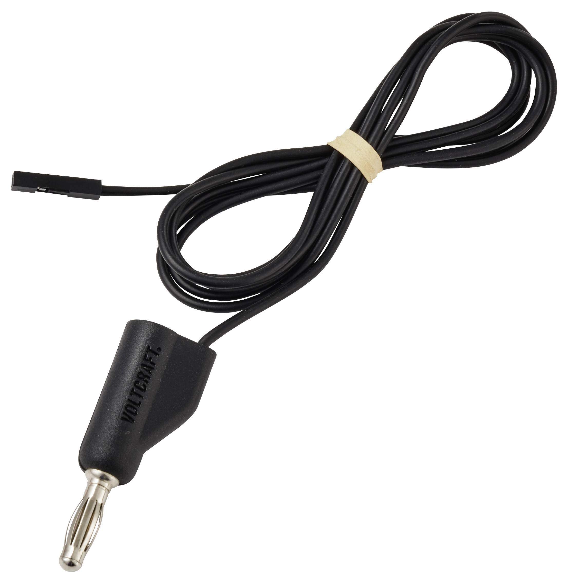 VOLTCRAFT MSL-315schwarz Messleitung Stecker 4mm Buchse 0.64mm 1m Schwarz