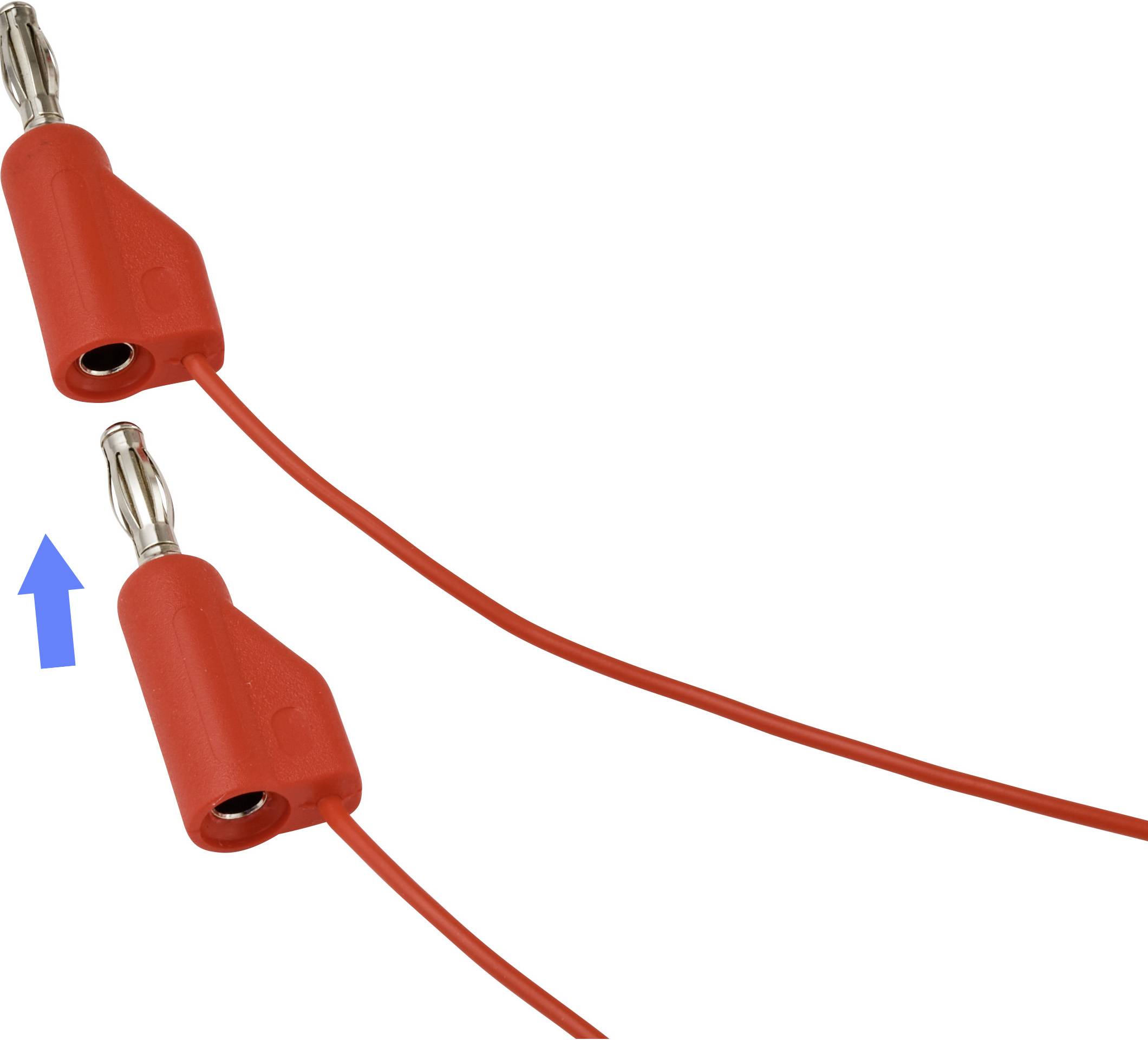 VOLTCRAFT MSL-315 rot Messleitung 4 mm-Stecker Buchse 0.64mm 1m Rot
