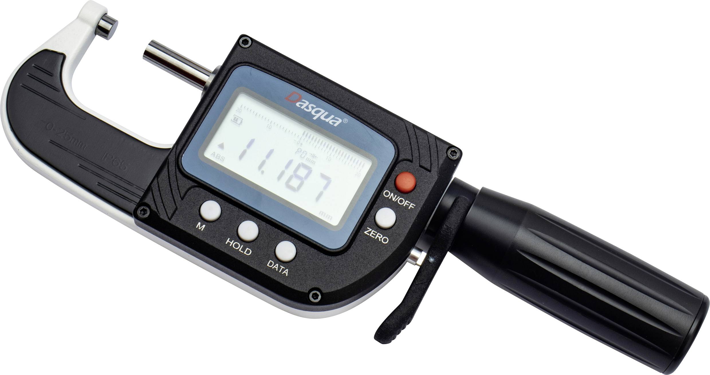 Dasqua 4105-0005 Digitales Dickenmessgerät (L x B) 160mm x 55mm mit digitaler Anzeige, metrisch 25mm Ablesung: 0.01mm