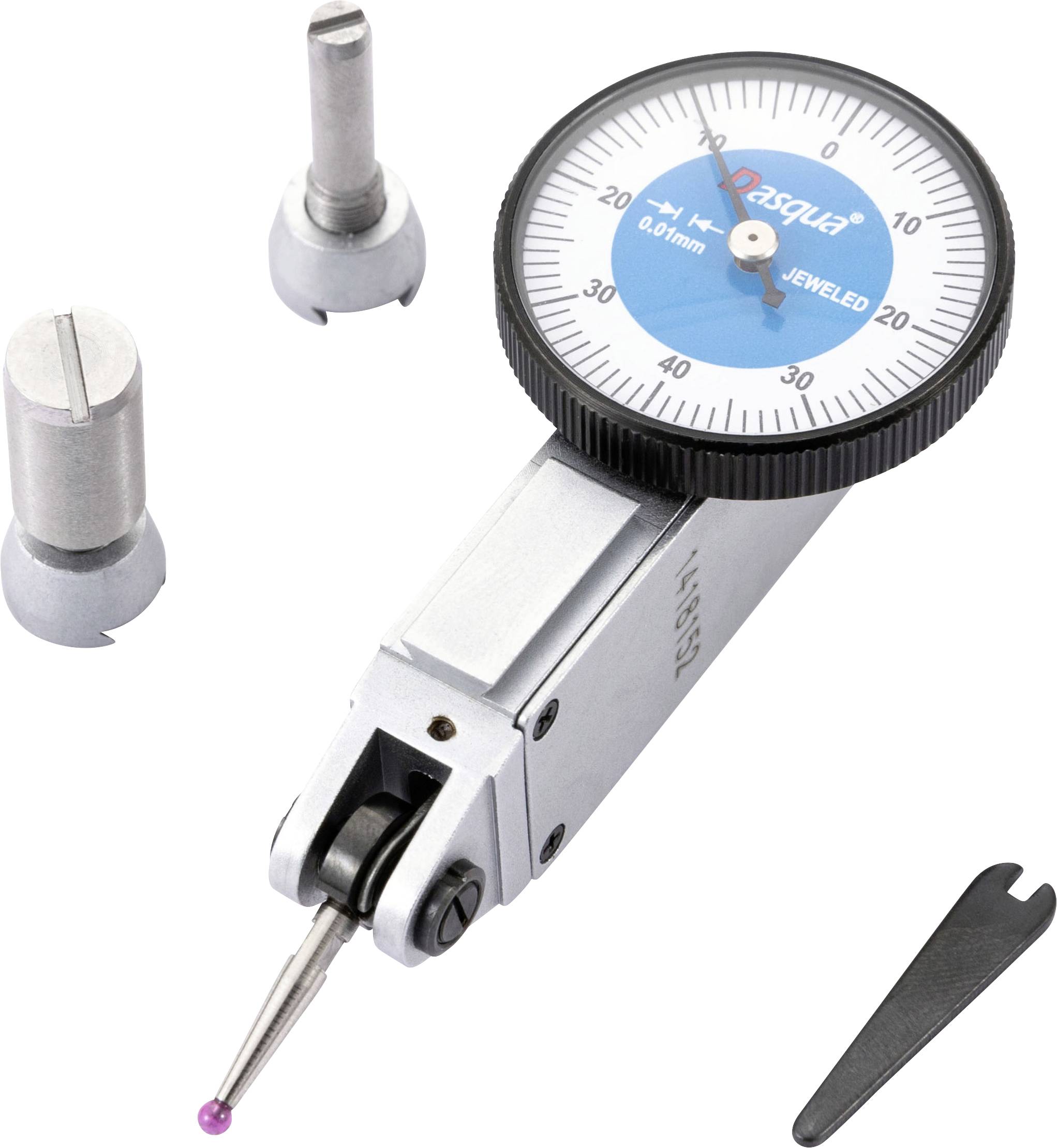 Dasqua 5221-1129-A Stoßfeste Messuhr mit Kontrollmaß 0.8mm Ablesung: 0.01mm