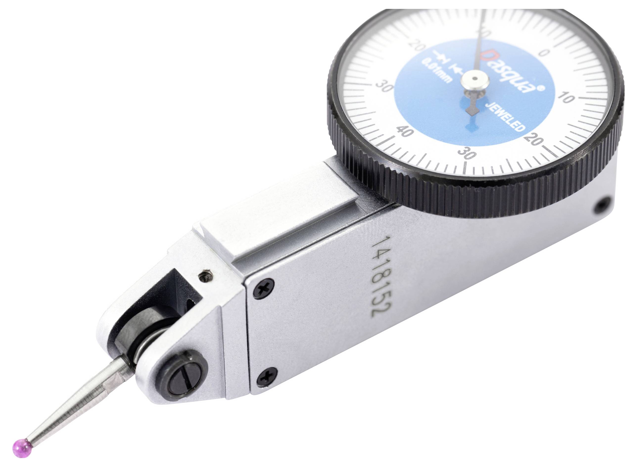 Dasqua 5221-1129-A Stoßfeste Messuhr mit Kontrollmaß 0.8mm Ablesung: 0.01mm