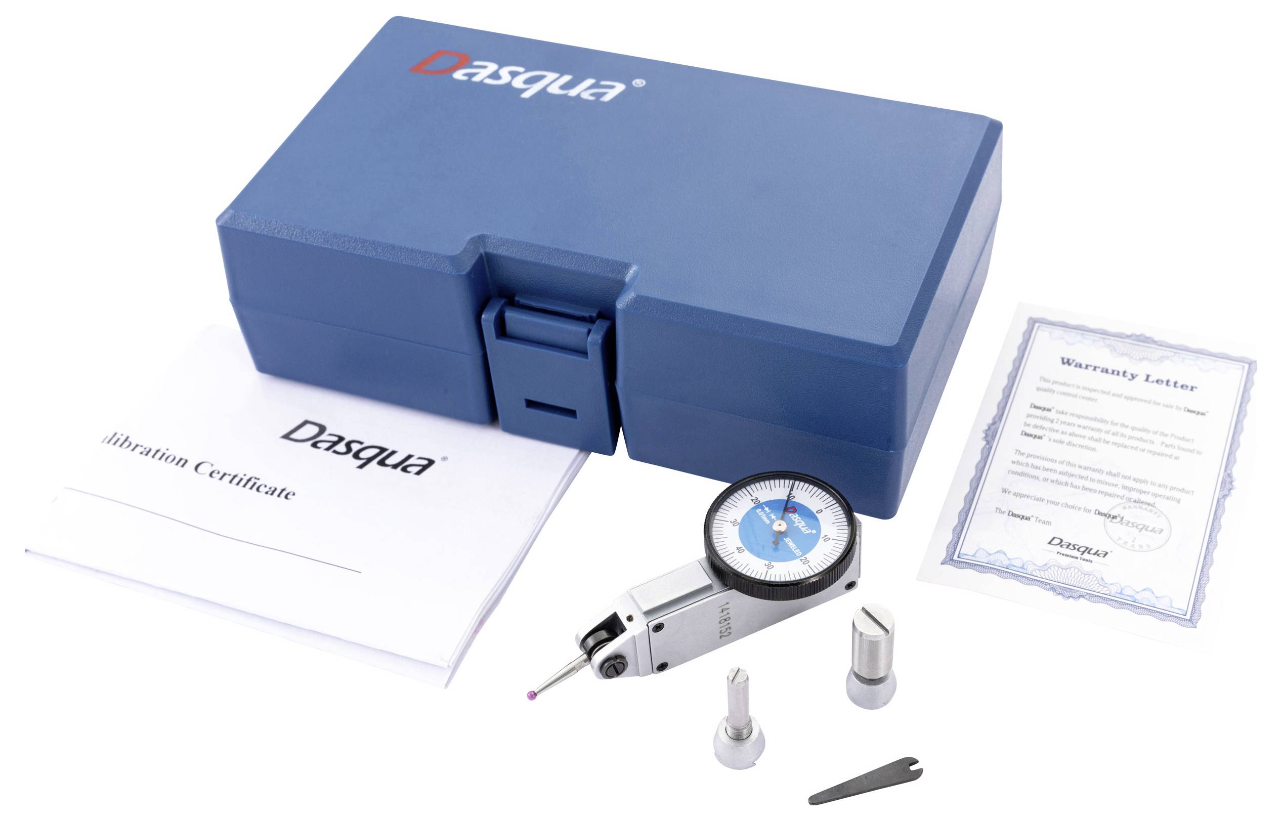 Dasqua 5221-1129-A Stoßfeste Messuhr mit Kontrollmaß 0.8mm Ablesung: 0.01mm