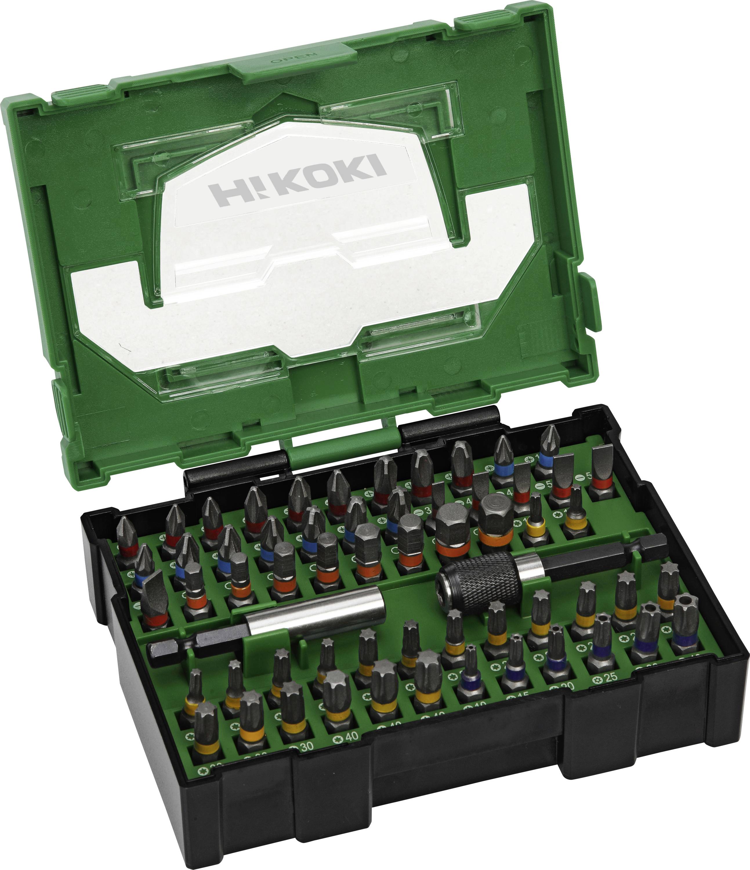 HiKOKI 40030024 Bit-Set T-Profil, Schlitz, Kreuzschlitz Phillips, Kreuzschlitz Pozidriv, Sechskant